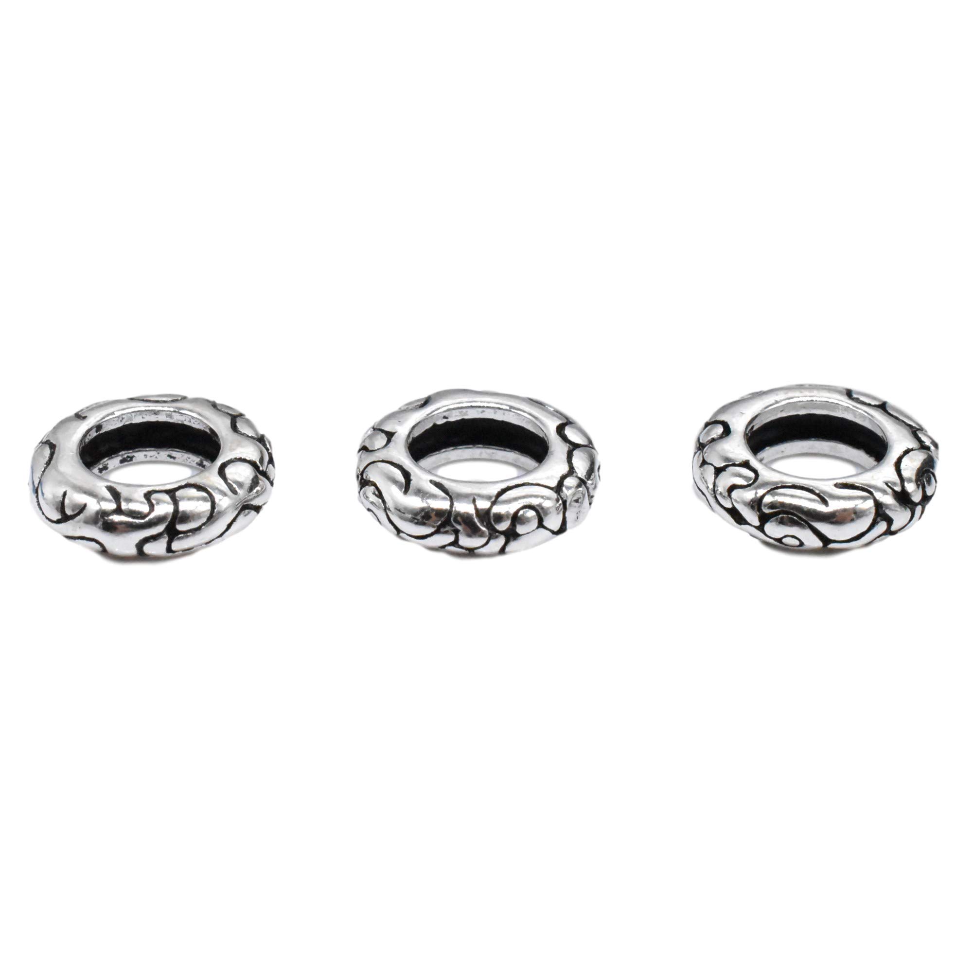 Distanziale in argento sterling 925, perline rotonde, dimensioni 2.5x5.5mm x 10 pezzi