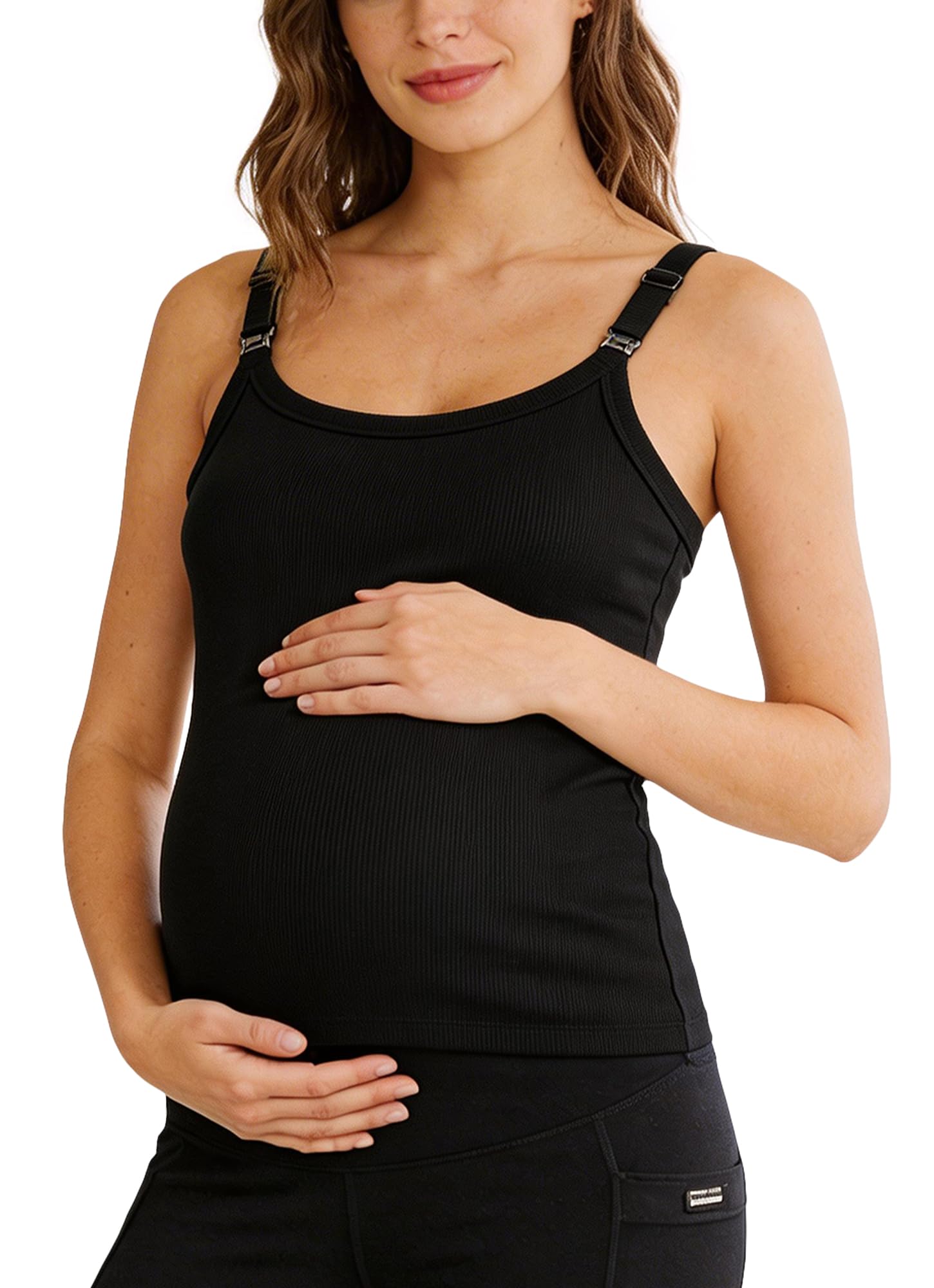 FEOYA Débardeur d'allaitement pour femme pour l'allaitement, soutien-gorge de sport de maternité, haut sans manches, haut court pour l'allaitement, tailles S à 2XL