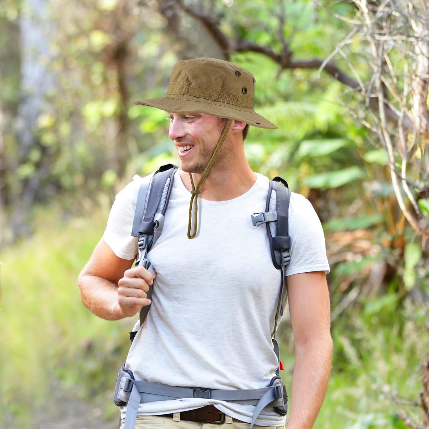 Military Boonie Hat Tactical Adjustable Boonie Hats for Men Women Hunting Fishing Outdoor Safari Sun - Image 5