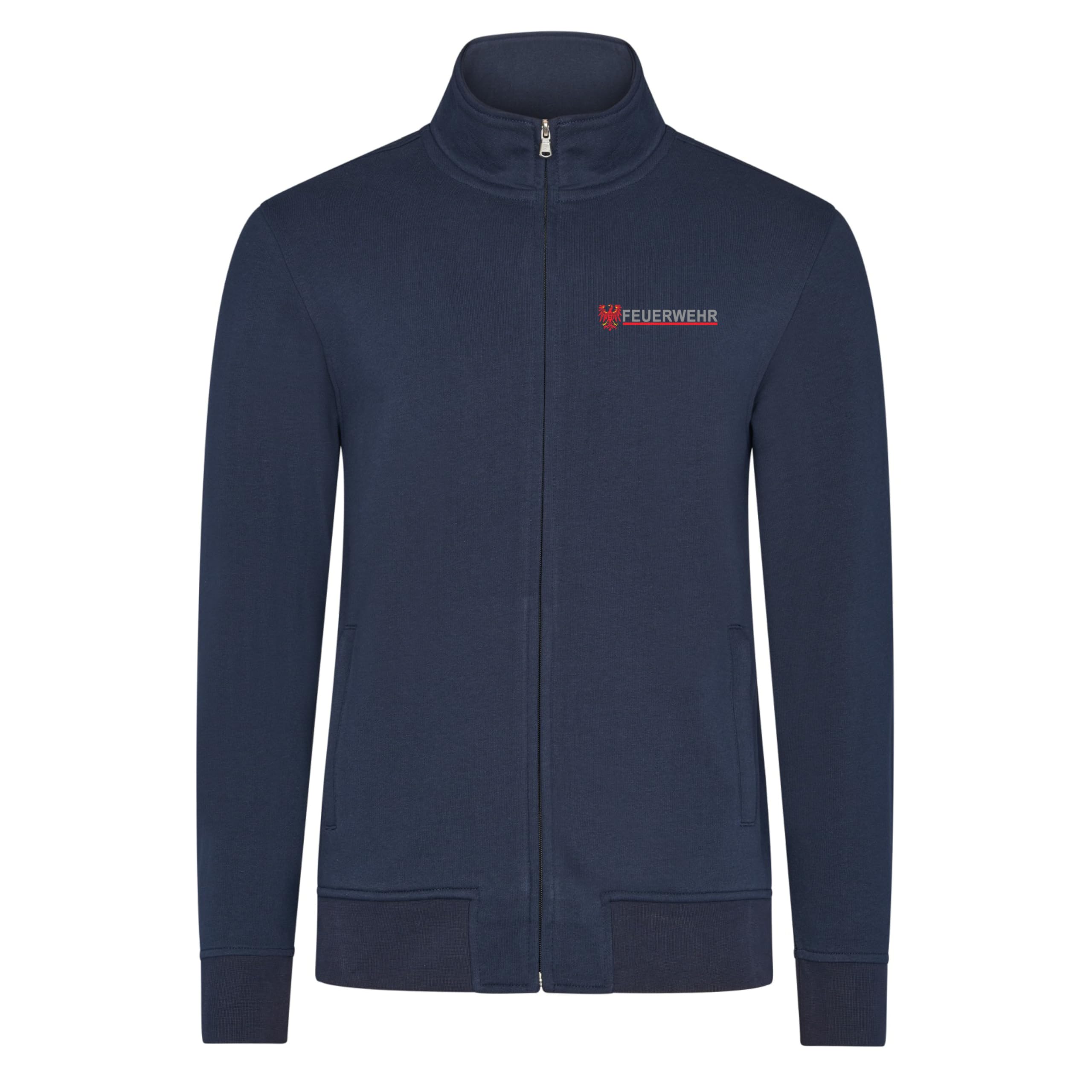 EinsEinsZwei Zipjacke Feuerwehr Brandenburg Pullover Herren Dienstkleidung Workwear Qualität