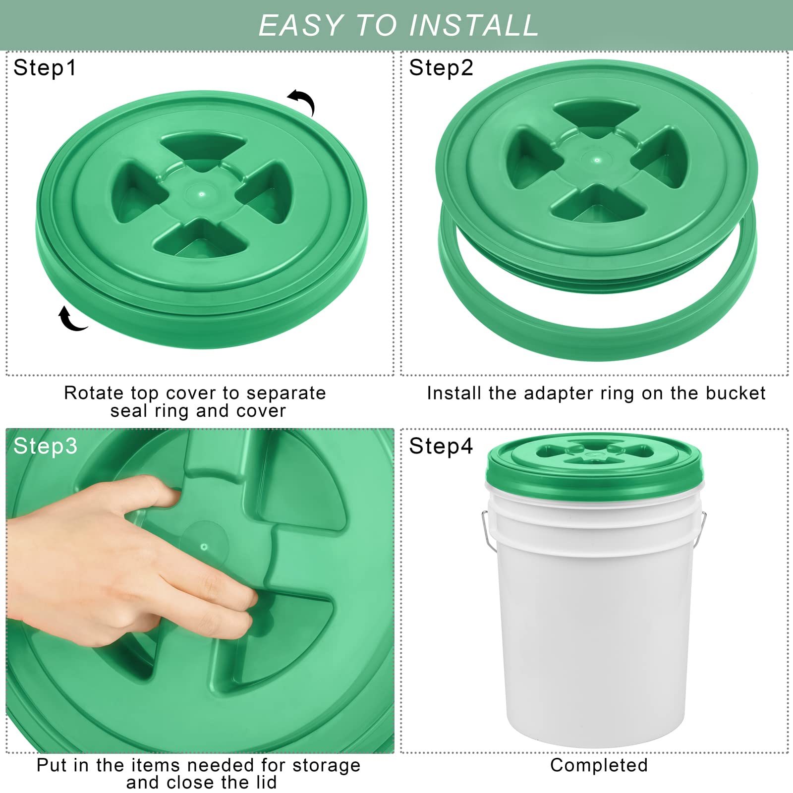 Aodaer Coperchio a tenuta stagna gamma da 4 pezzi, coperchio a spirale per alimenti, coperchio riutilizzabile, coperchio in plastica, coperchio per contenitori per alimenti (rosso, giallo, blu, verde)