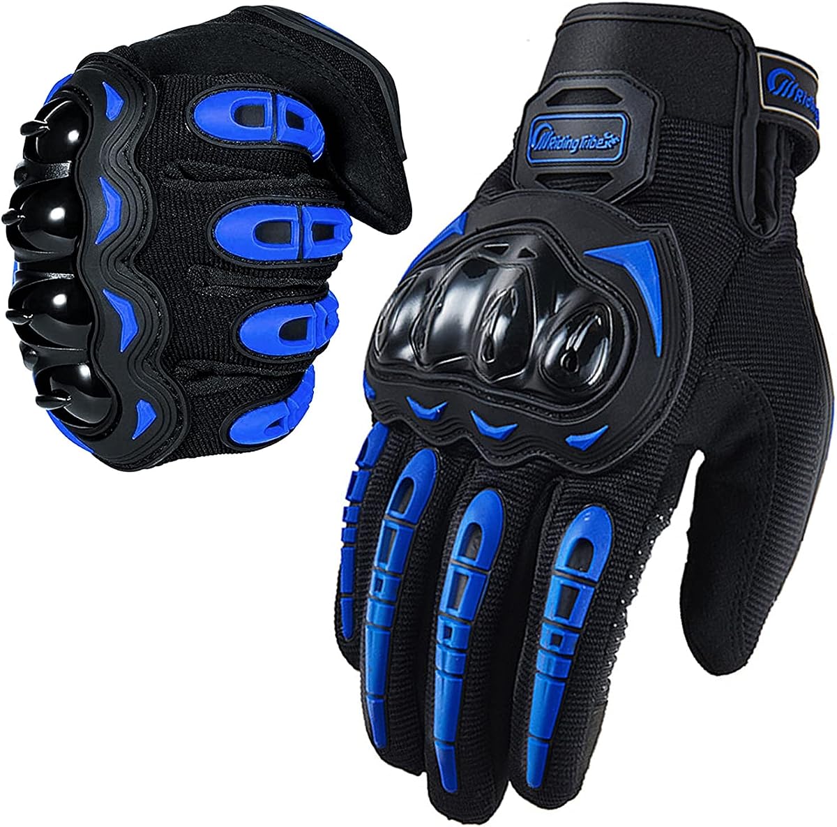 Guantes de motocicleta para hombres y mujeres Pantalla táctil Guantes Para Motocicleta Hombre para Powersports BMX ATV MTB Motocross Scooter Dirt Bike Riding Guantes Motocicleta Hombre Cascos Accesorios (L, Azul)