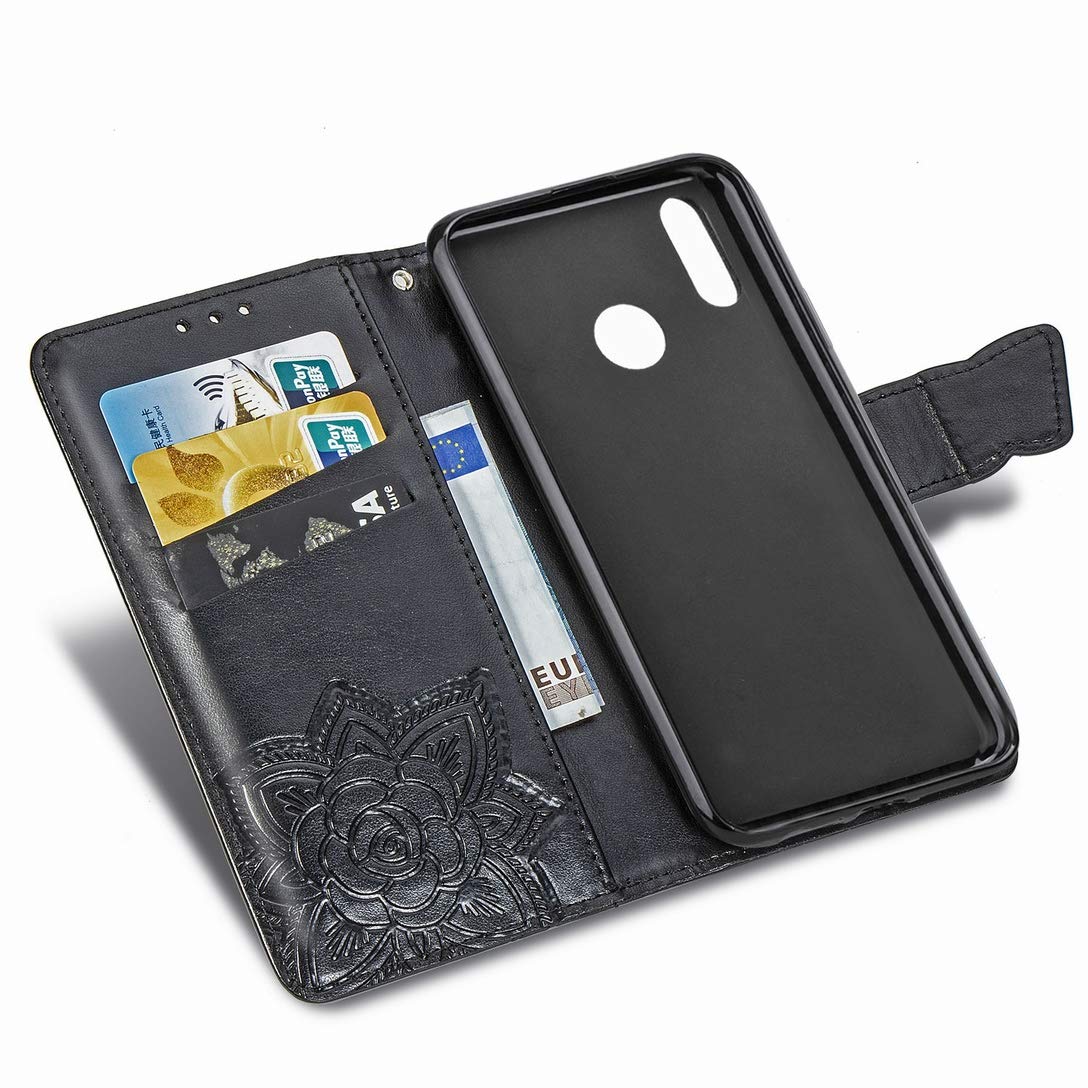 Funda Cartera Con Mariposa De Diamantes Para Huawei Nova 4e / P30 Lite - Cuero PU, Soporte Magnético, Ranuras Para Tarjetas