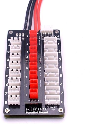 Miniatura 6 de YoungRC Junta de carga paralela JST 2-3S Lipo batería Balance Junta de carga con conectores JST para helicóptero RC Drone