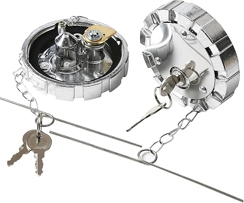 Miniatura 8 de Tapa de combustible diésel con bloqueo (2 piezas), compatible con Kenworth Peterbilt Freightliner Western Star Semi Truck, cubierta de tanque de gas