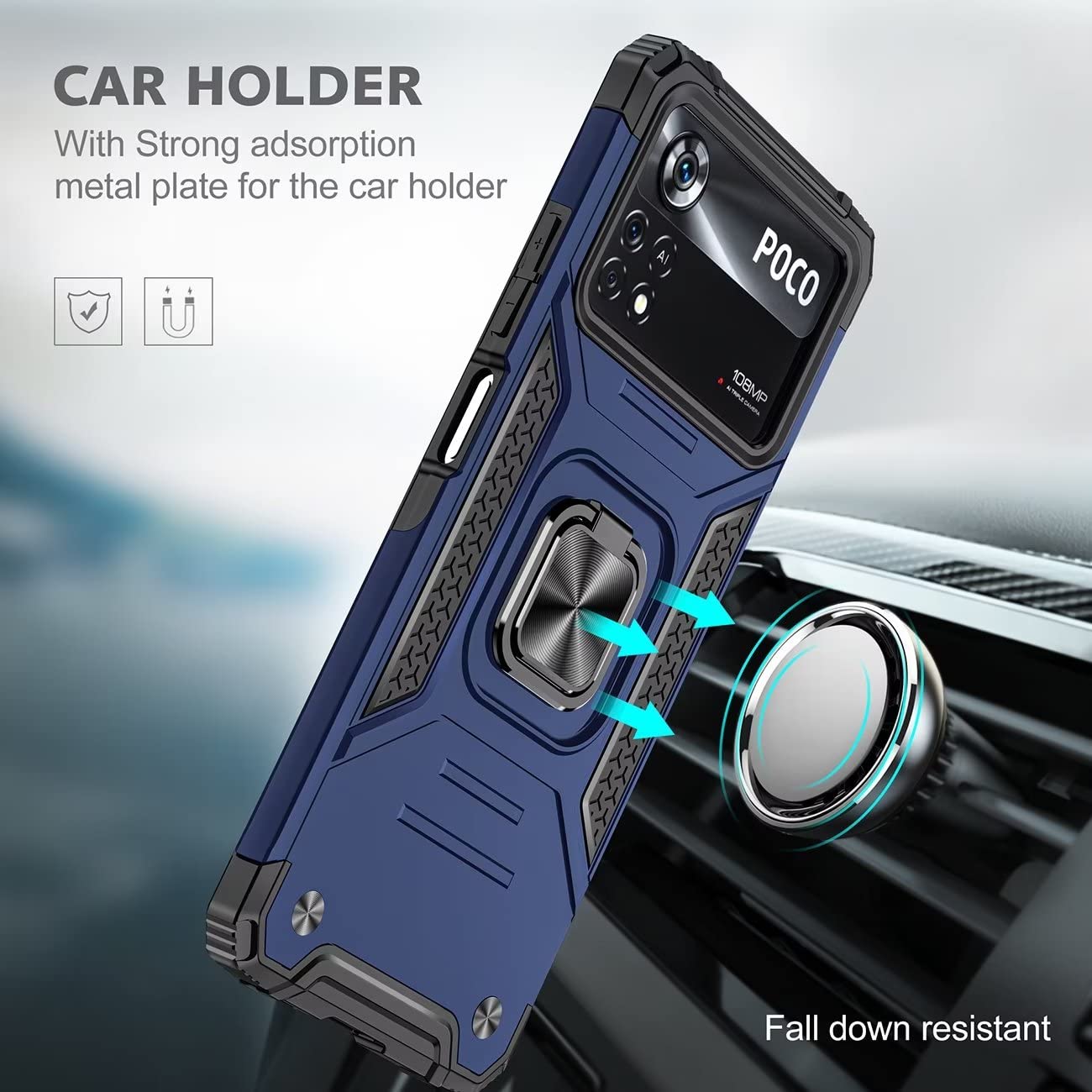 Cover Trasparente Per Xiaomi Poco X4 Pro 5G + 2 Vetri Temperati – Custodia TPU Morbida Con Angoli Rinforzati (viola/blu)