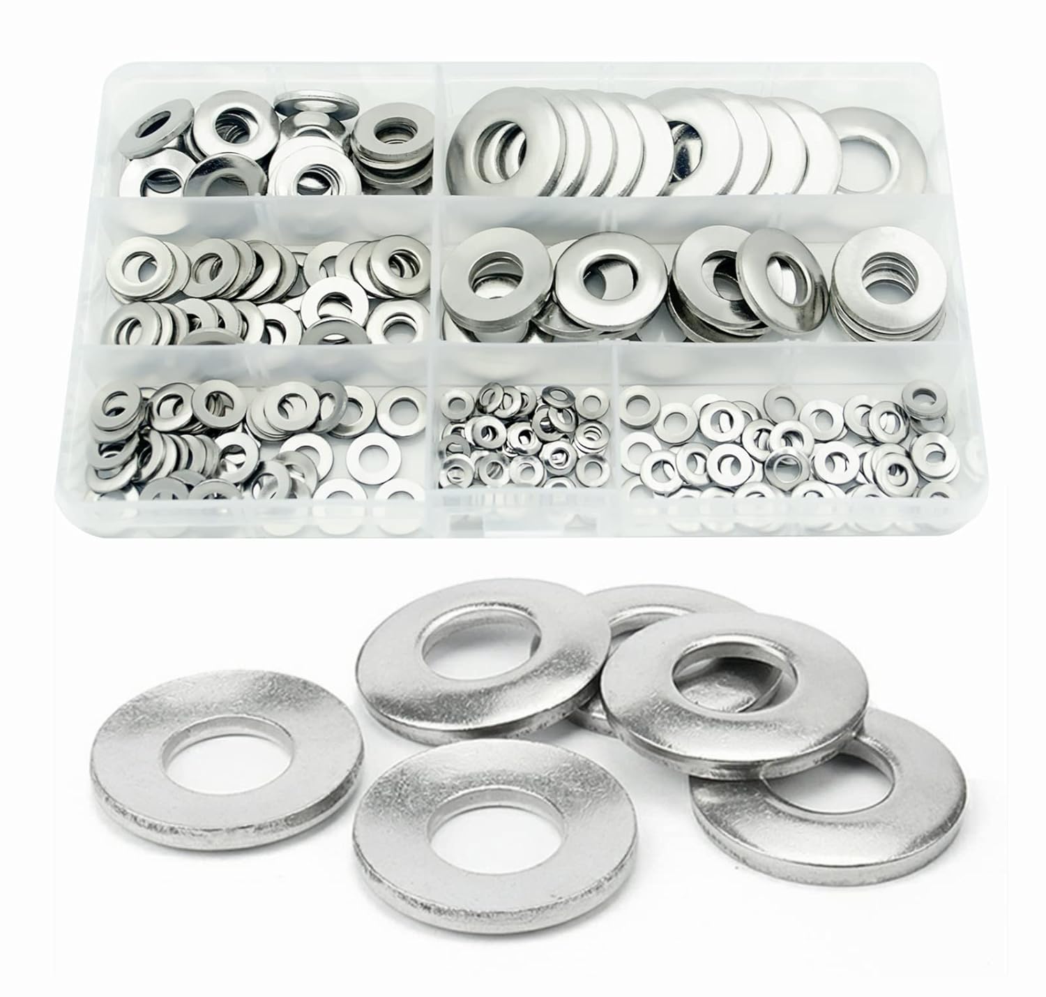 Elantek 225Pcs M3 M4 M5 M6 M8 M10 M12 Metric 304Stainless