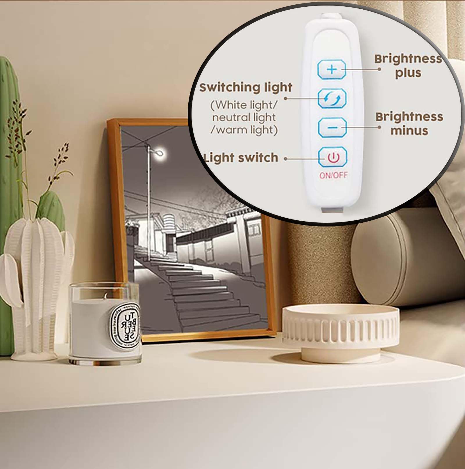 Decoratieve Schilderen Lamp, LED Verlichting Schilderen Decoratie 3 Kleur Verstelbaar, USB Aangedreven, Creatieve Kunst Nachtverlichting Fotolijst Nachtverlichting Art Wall Decor, Room-S