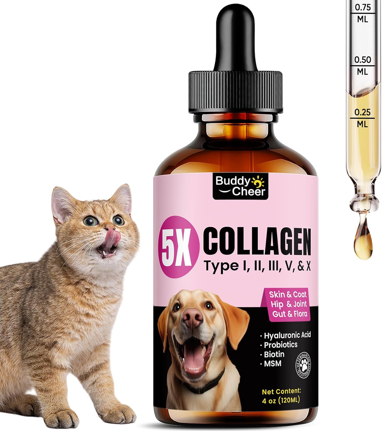 Collagen Drops for Dogs – 4oz Liquid Support for Healthy Joints and Coat Condition