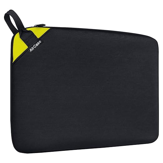 AirCase Premium Laptop/MacBook Sleeve Pouch with top Handle fits Upto 15.6″, Padded, Light Weight, wrinklefree Neoprene case Cover Bag,for Men & Women, Waterproof (Black) – 6 Months Warranty at Rs. 198