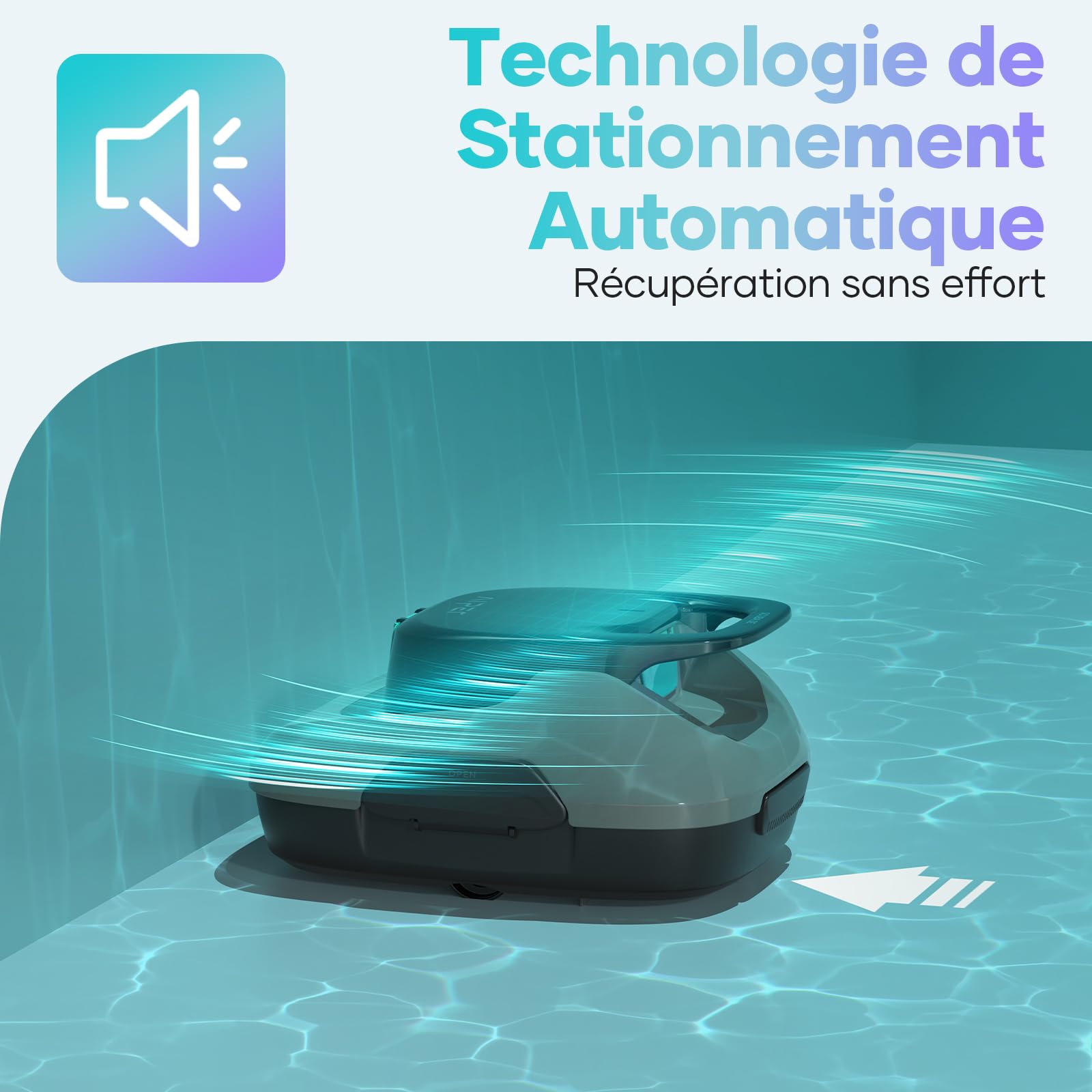 AIPER Kabelloser Poolroboter, Poolsauger Akku mit Doppelantrieb, Selbstparkend, Poolreinigungsroboter, Geeignet für Flache Pools bis zu 80 m2 (Dauer 90 Minuten) (Generalüberholt)