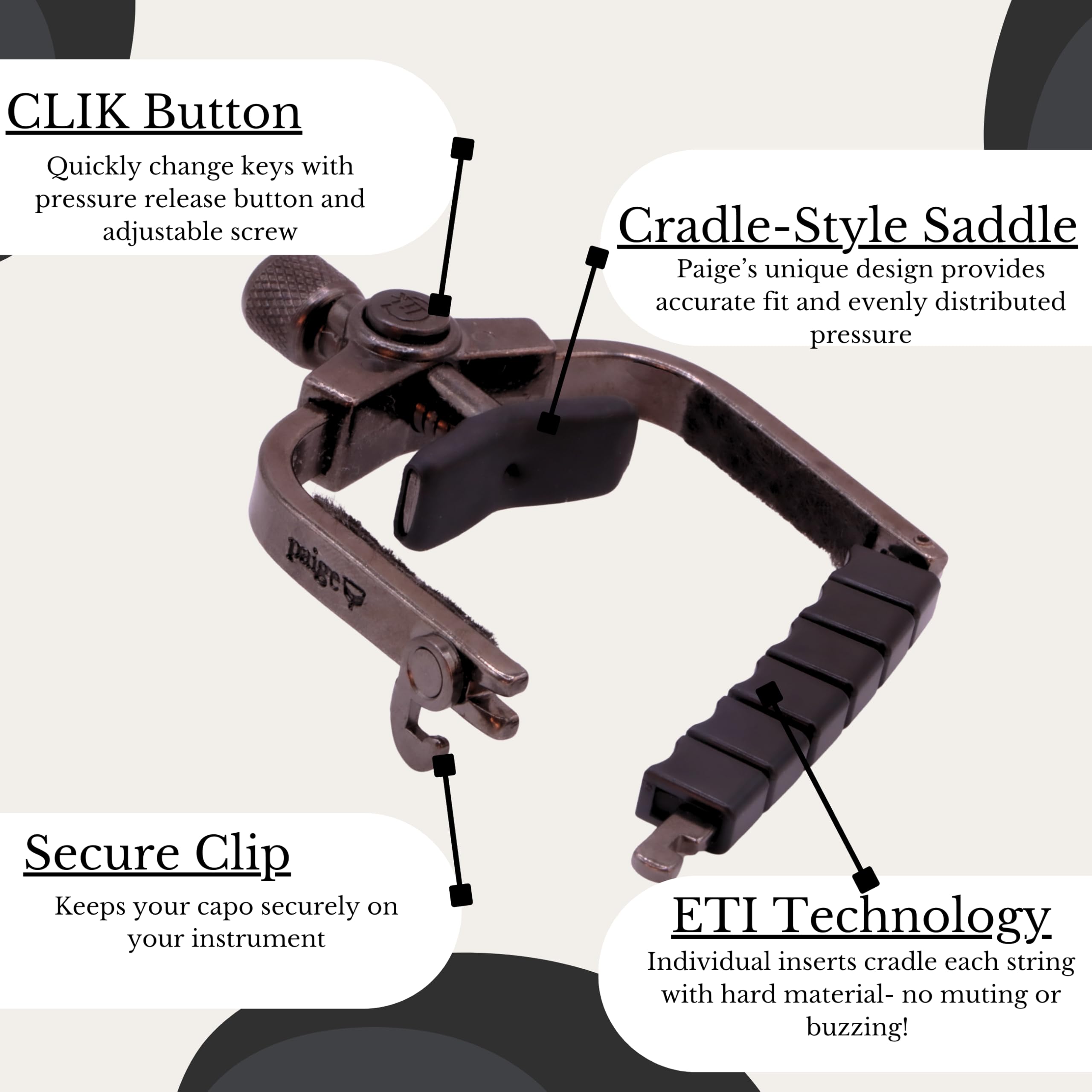 Paige Clik Capo PC-6Z-ETI 6-string 10"