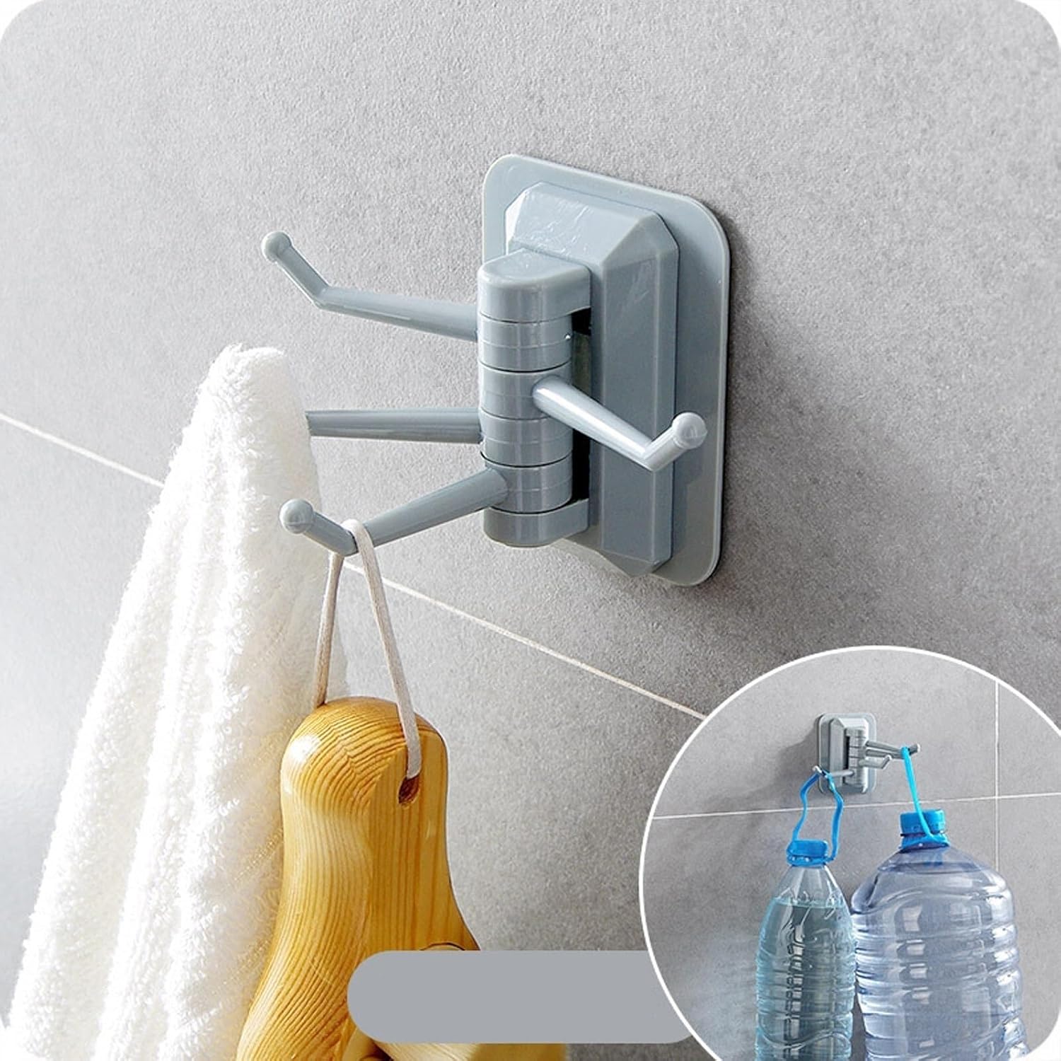 Hook Strong Self Adhesive Wall 4 Hook Strong Without Drilling Key Holder Door Kitchen Towel Hanger Hooks Home Storage Accessories(OneColor)