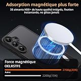 Oelrstfe per Samsung Galaxy A54 5G Cover Compatibile con MagSafe con 2 Pezzi Vetro Temperato, Custodia Magnetica Traslucida Opaca, [Antiurto Grado Militare] Custodie Posteriore Glassata, Nero - 4