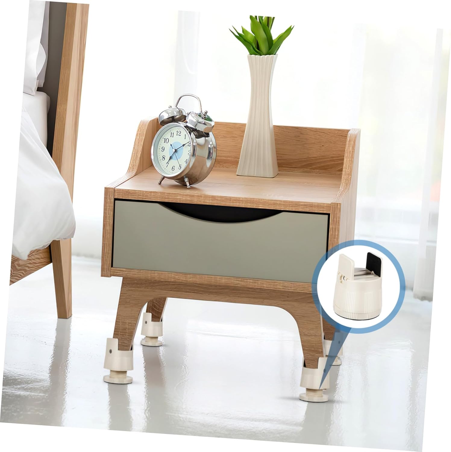 DECHOUS 4pcs Adjustable Bed Risers Height Extenders for Tables Chairs and Sofas Non- Furniture Leg Support Versatile Floor for Home Office Use