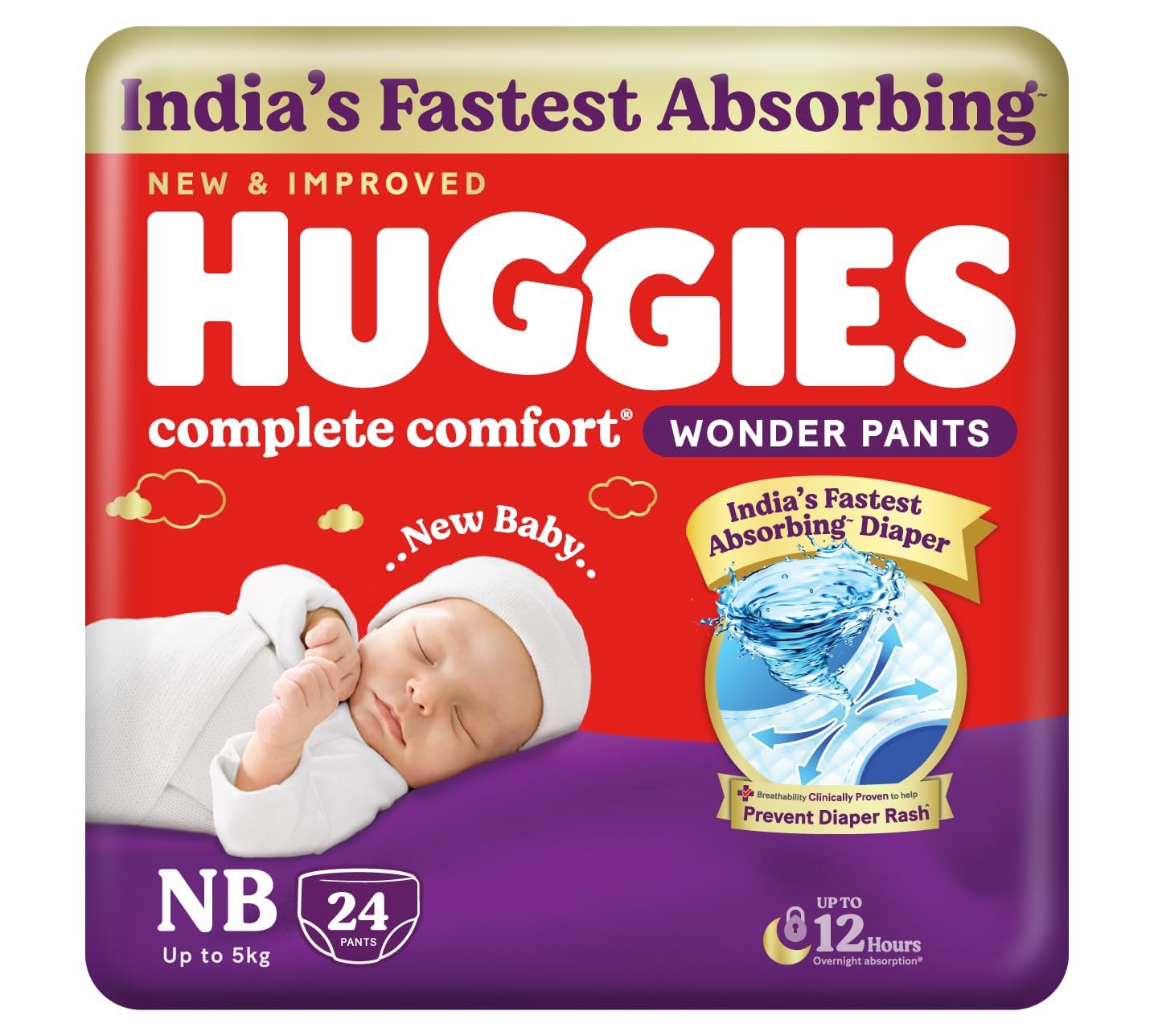 Huggies Wonder Pants New Born (XS) Diapers - 24 Count