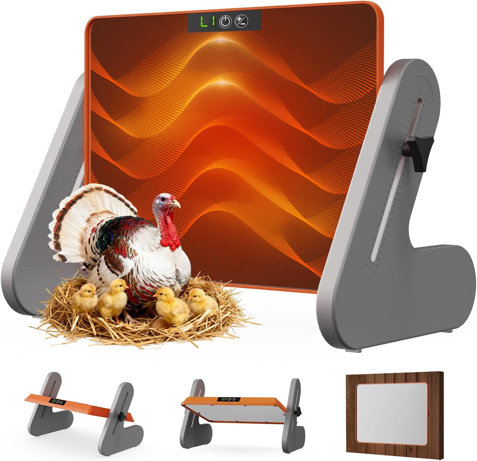 Chicken Coop Heater for Winter, Brooder Heater Plate with 3 Adjustable Temp Settings, Safe Flat Panel Warmer for Poultry Duck Cage Pet, Energy Efficient Radiant Heat Pad(ETL Compliant)