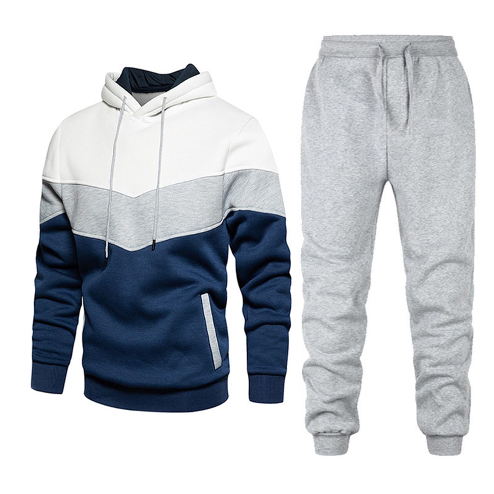 Tuta sportiva da uomo, felpa e pantaloni sportivi, set lungo, 2 pezzi, tuta sportiva per autunno