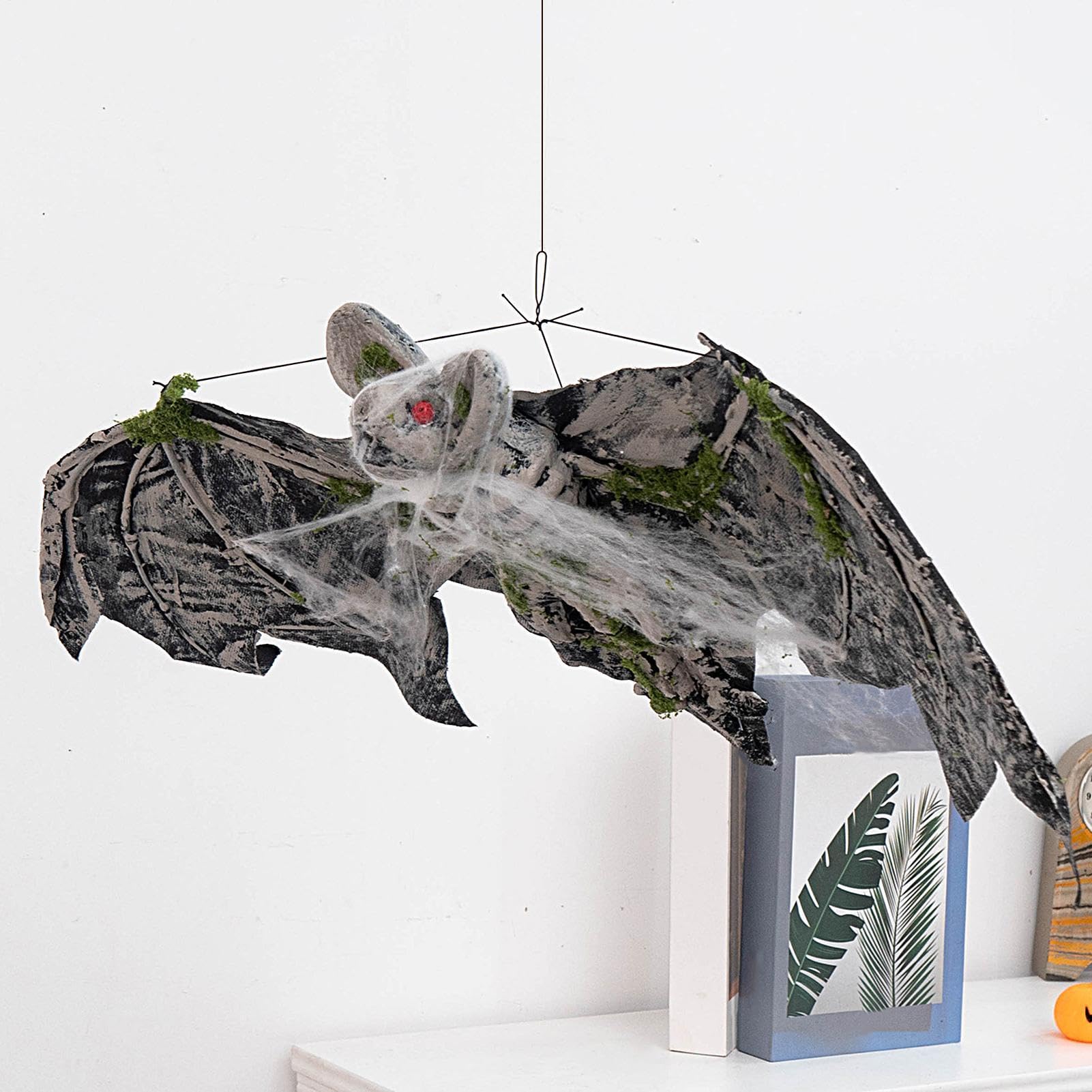 Murciélagos de Halloween para Exteriores Decoración de porche con telaraña | gigante de murciélago para Halloween para Propietarios, Inquilinos, Decoradores, Porche, Jardín, Patio, Apartamento