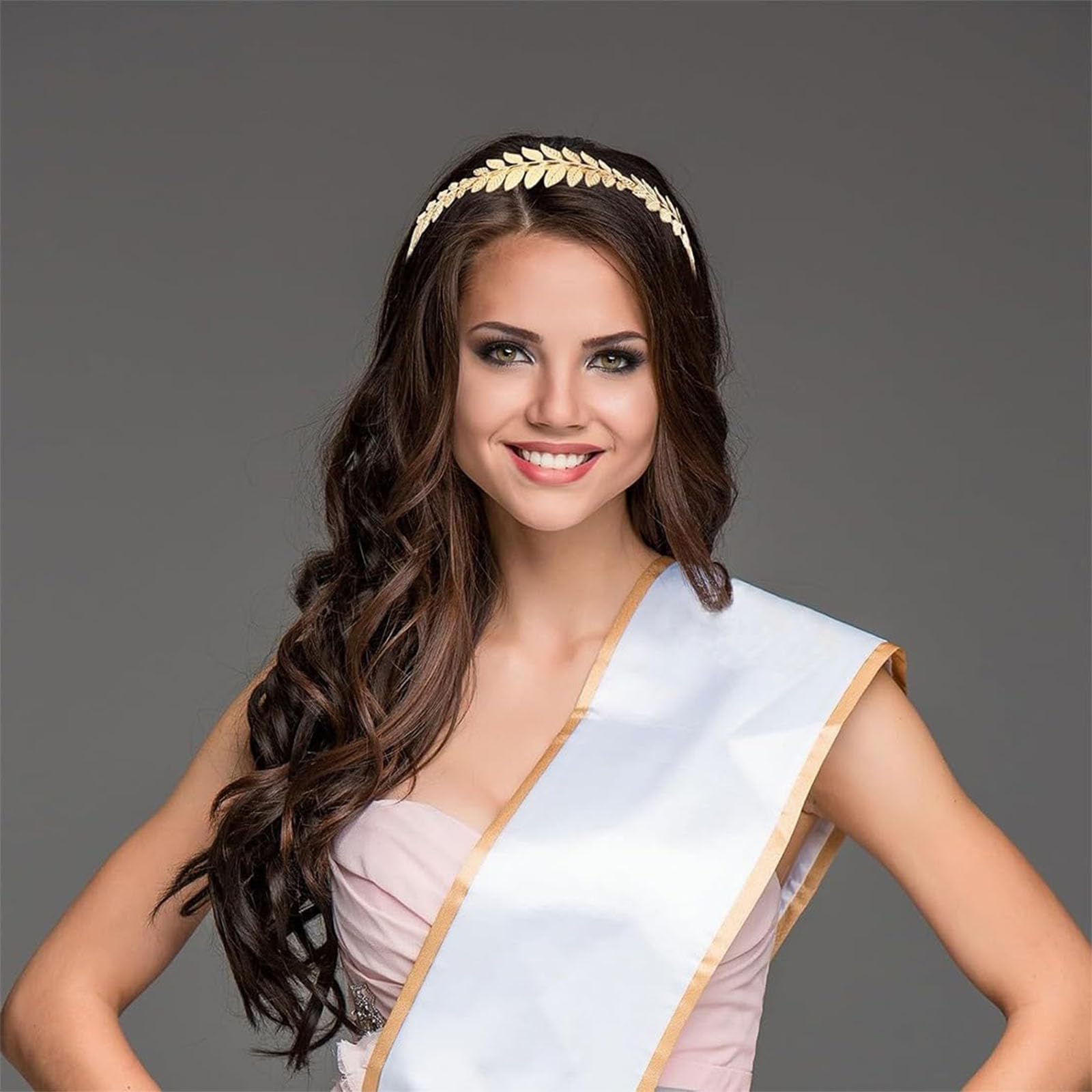 dinghaole 2 Pcs Roman Leaf Crown, Roman Style Tiara, Boho Headpiece Hairband, Gold Silver Leaf Band Crown of Leaves - Image 3
