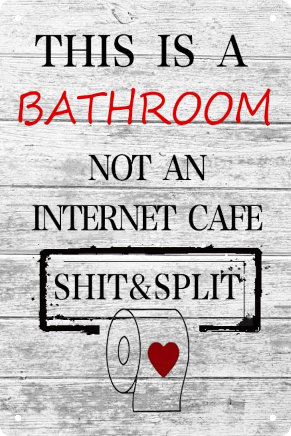 SMAZDFXX Funny Farmhouse Toilet Metal Sign This Is A BathroomAn In Internet Cafe Rustic Wall Signs Decor For Home Cafes Bar Club Office Decoration 8"x12"