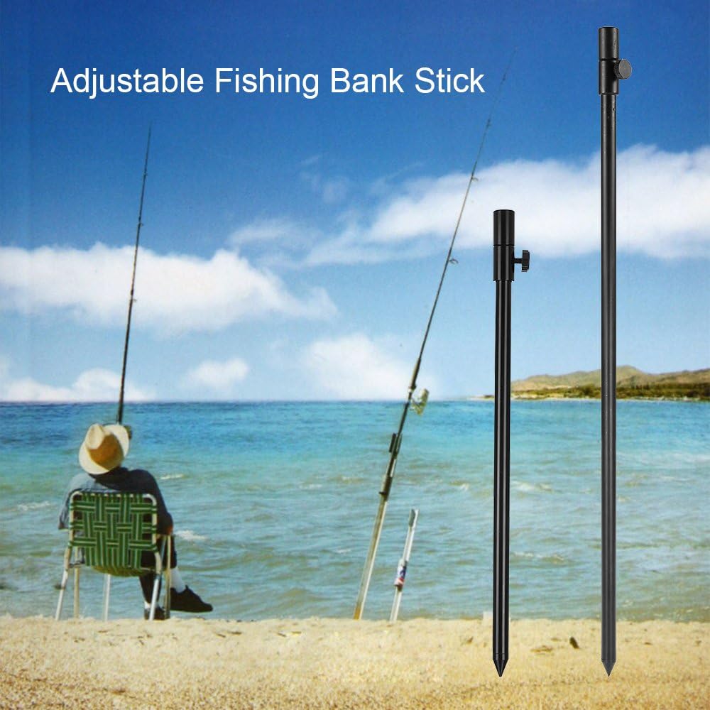 Lixada 34-56cm/48-75cm Extending Aluminum Alloy Fishing Bankstick Adjustable Carp Fishing Bank Stick Fishing Rod Pod Rest for Bite Alarm-2 pcs