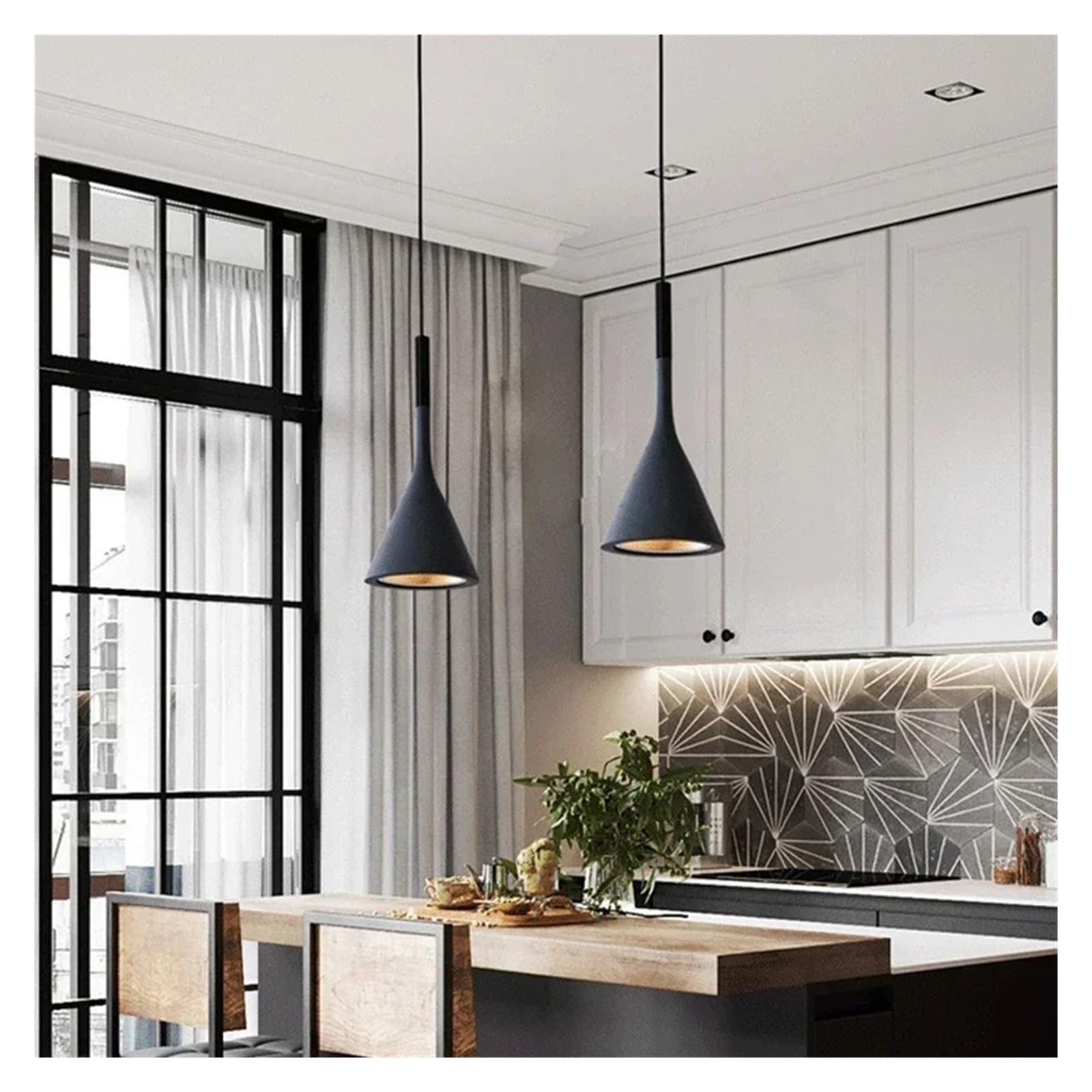 Suspension moderne pour supprimer les zones d'ombre dans la cuisine