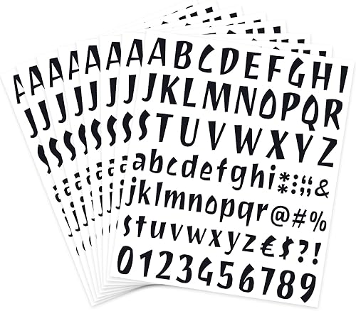 Calcomanías de letras del alfabeto, 8 hojas, 592 unidades, calcomanías de alfabeto y números, autoadhesivas, de vinilo, letras y números, decoración