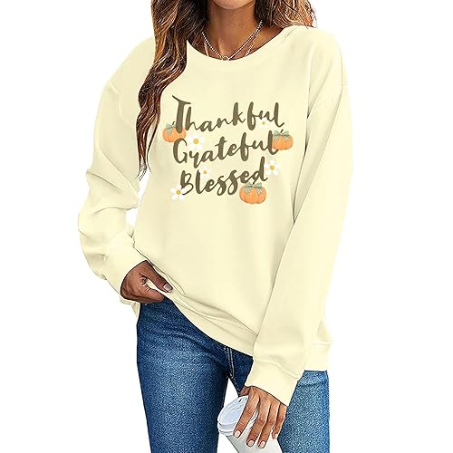 Thanksgiving Sweatshirts for Women Boho Pumpkin Season Sweatshirt Autumn Tops