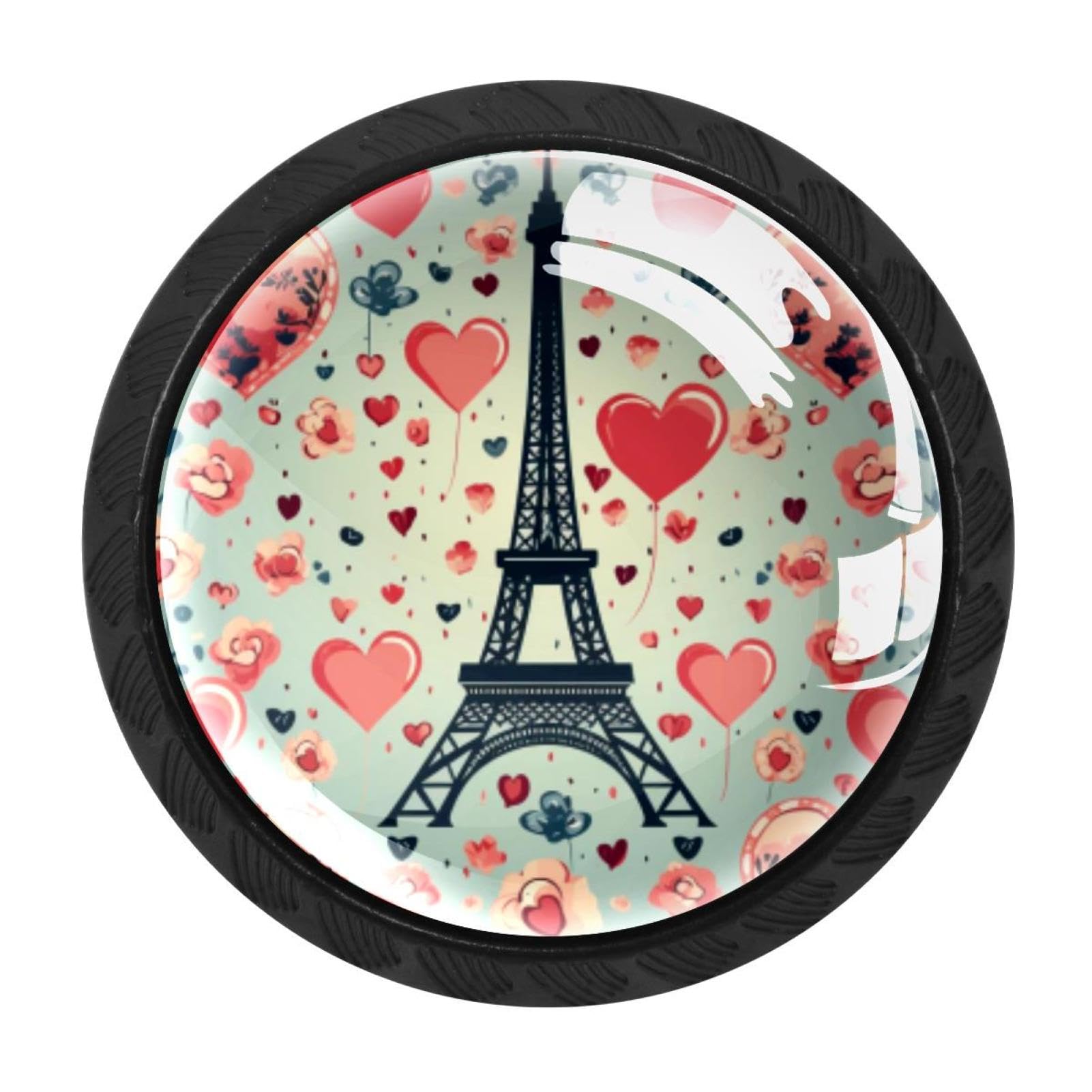 Chenzzzz Multicolored 07 4 Pack Eiffel Tower Valentine's Day Kitchen Cabinet Knobs Drawer Knobs Door Dresser Handles For Personalized Gifts Great For Any Occasion