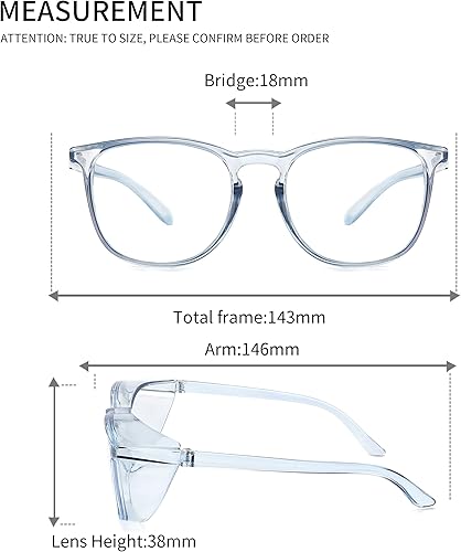 Miniatura 5 de Alsenor Gafas de seguridad antiniebla, gafas protectoras con bloqueo de luz azul, antipolvo, protección UV, para hombres y mujeres (azul cielo)