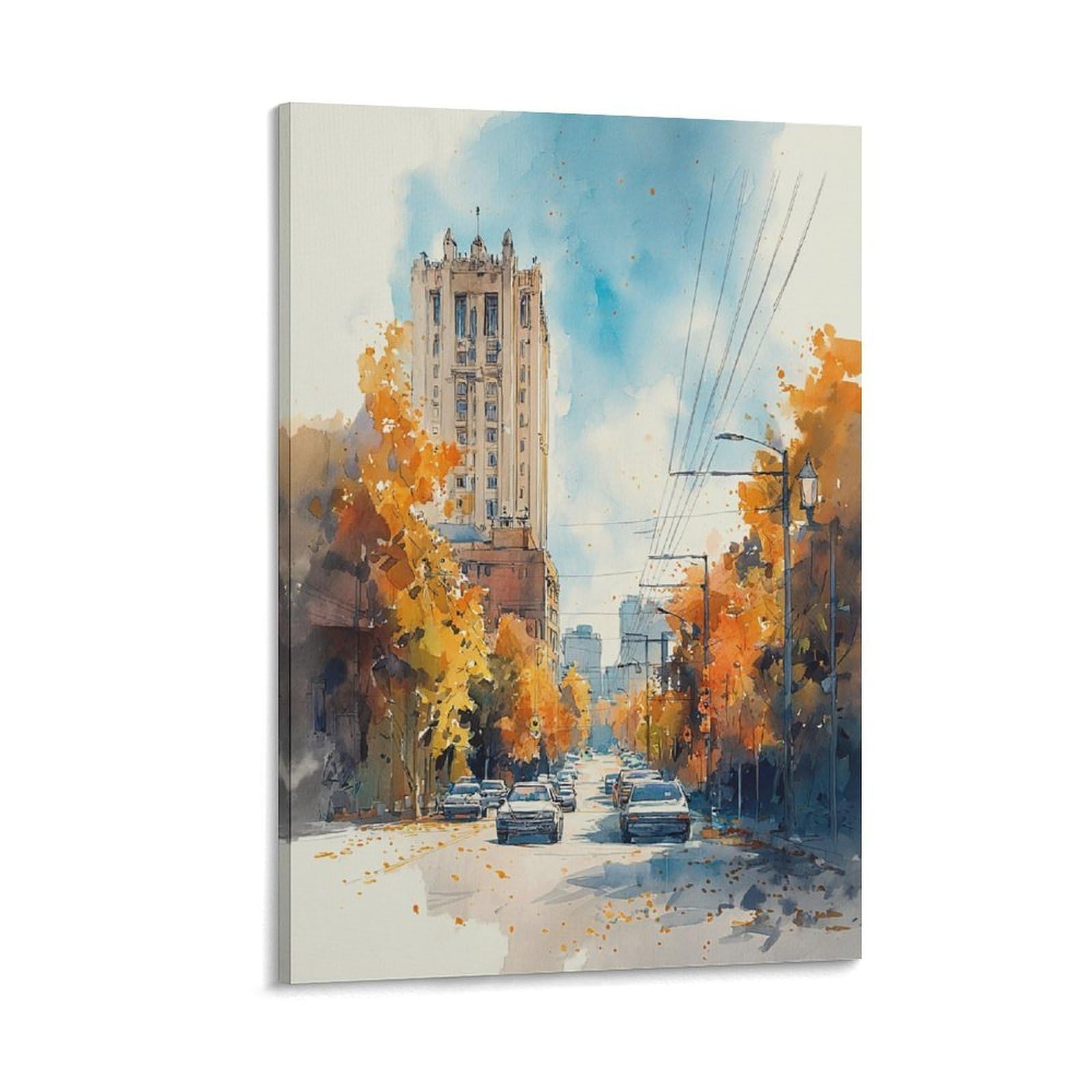 CNAHEIZ WINNIPEG Canada 20x30inch(50x75cm) Vintage Travel Poster Watercolor Canvas Art