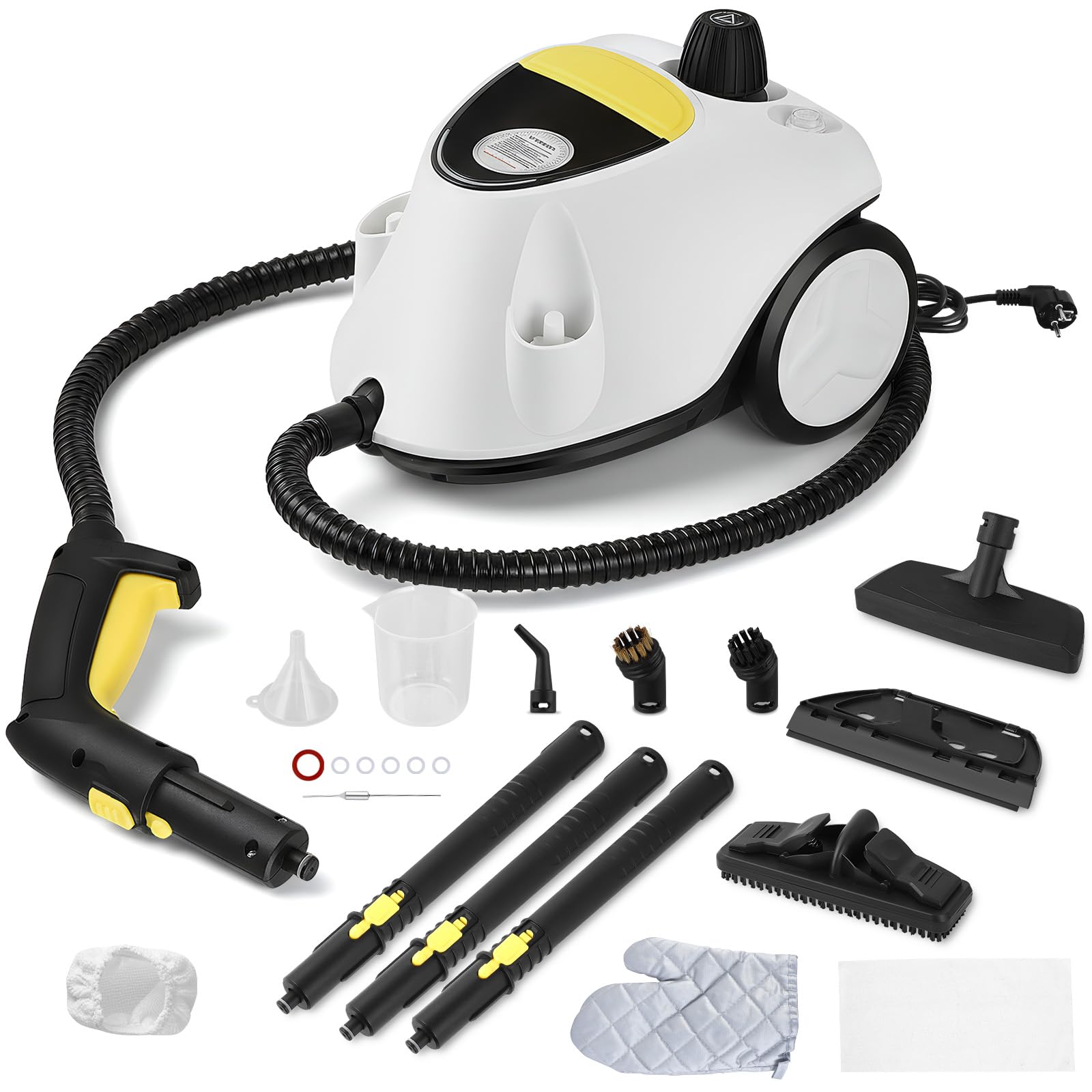 Limpiador de Vapor 2100W 2,1L Acero Inoxidable 304 Presión 5 Bares 105°C