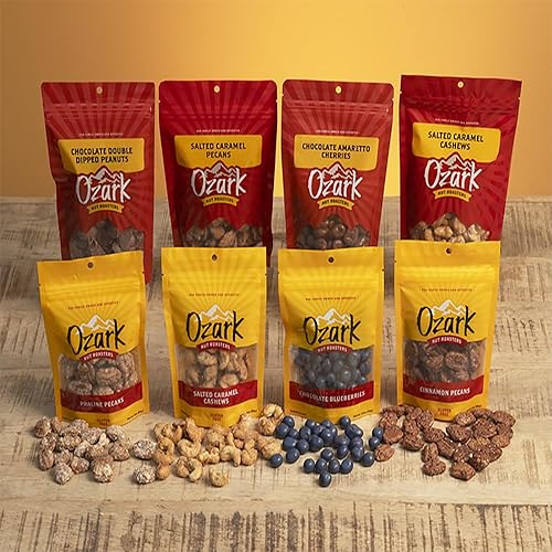 Miniatura 6 de OZARK NUT ROASTERS, 16 onzas (1 libra) de nueces de chocolate, nueces saborizadas, cacahuetes confitados gourmet de clase mundial, paquete resellable