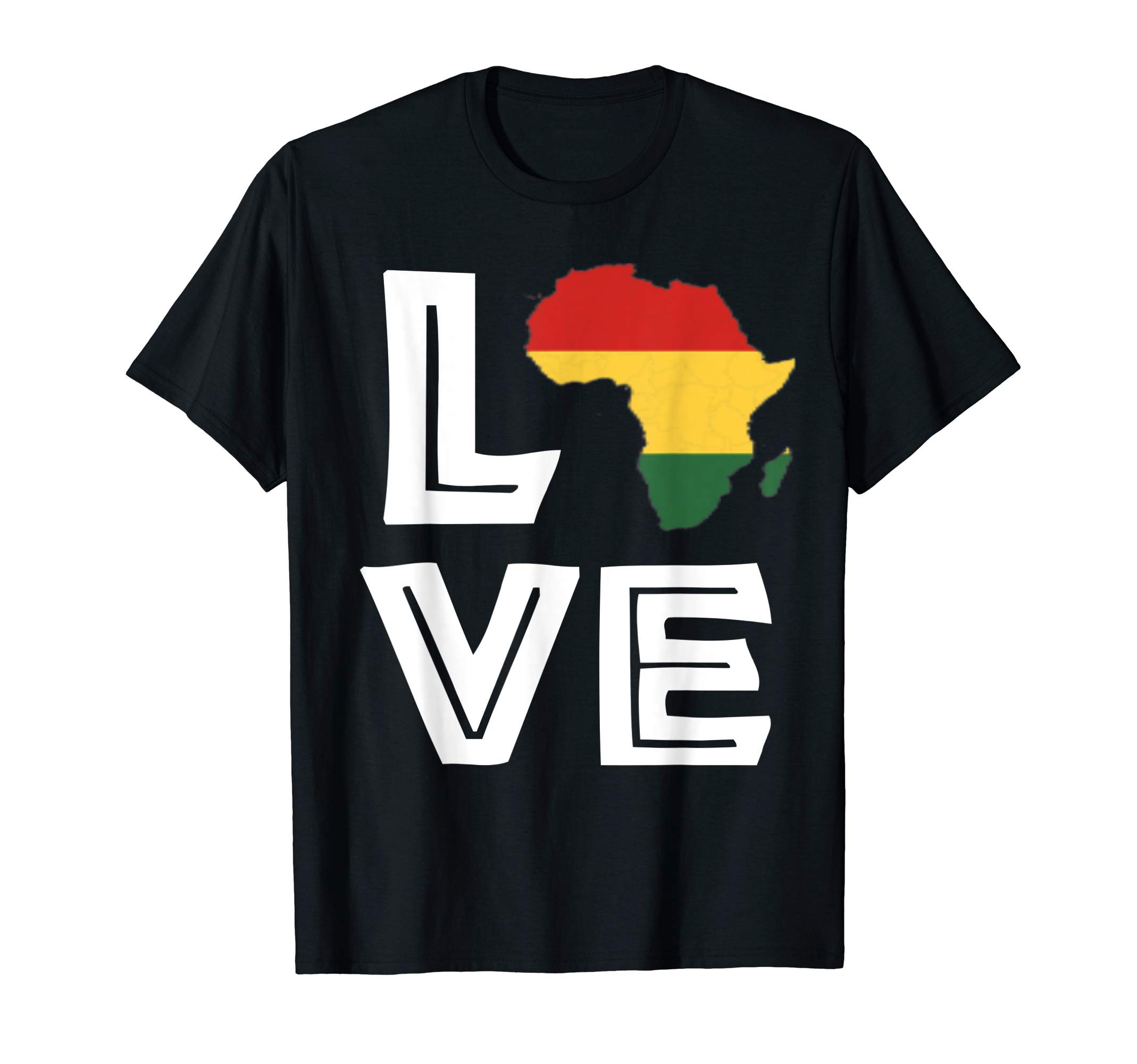 Love Africa Flag Proud African Pride MapT-ShirtOEKO-TEX STANDARD 100