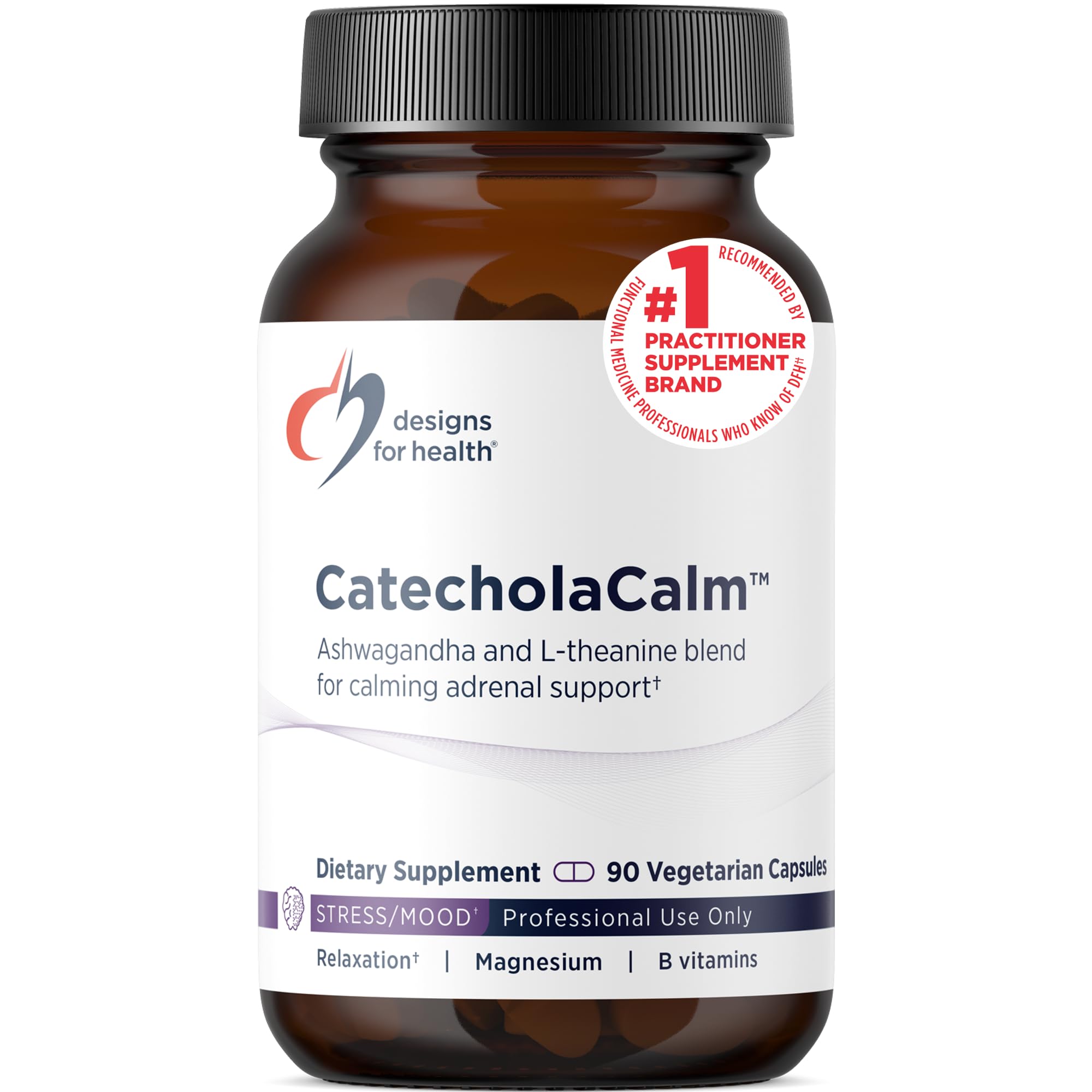 CatecholaCalm - Adaptogenic Herbs + Vitamins for Mood, Calm Support with L-Theanine, Passion Flower + Phosphatidylserine - Non-GMO Supplement (90 Capsules)