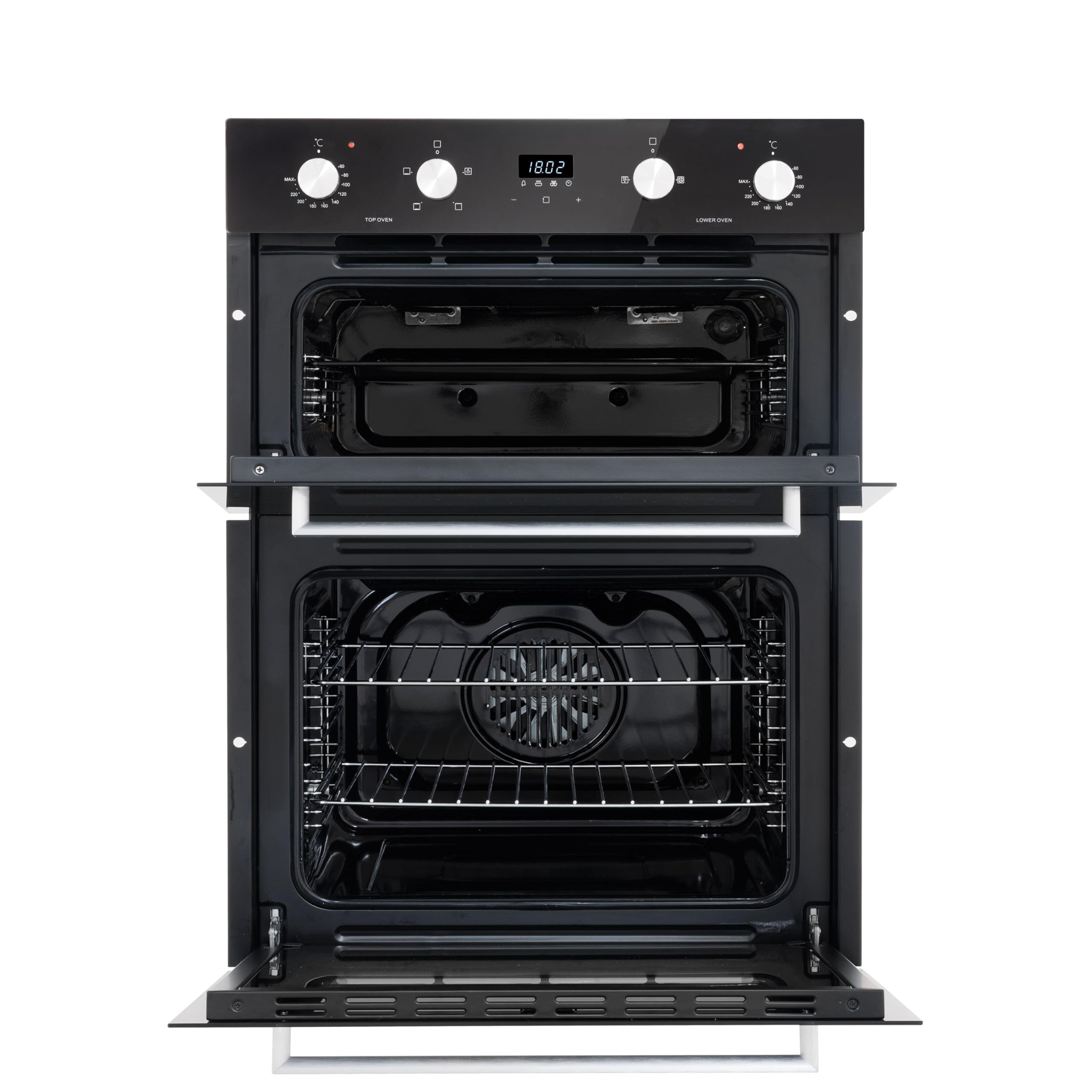 Baridi 72cm Built-Under Double Oven, 74L Capacity, Energy Rating A, 8 Shelf Positions, Black Glass – DH278 — view 4
