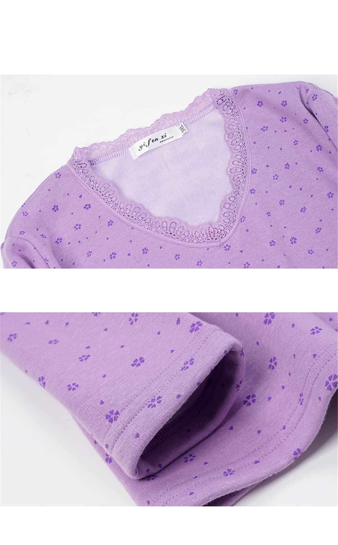 Damen Thermounterwäsche Set Große Größe Tops und Hose Zweiteilig