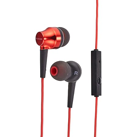 Amazon Co Jp エレコム ステレオヘッドホン マイク付 カナル 10 0mm レッド 家電 カメラ