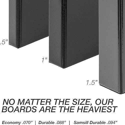 Vista 95 de Samsill (MP128587) - Carpeta de 3 anillos redondos de 3 pulgadas, fabricada en los EE. UU., con cubierta transparente personalizable para insertos