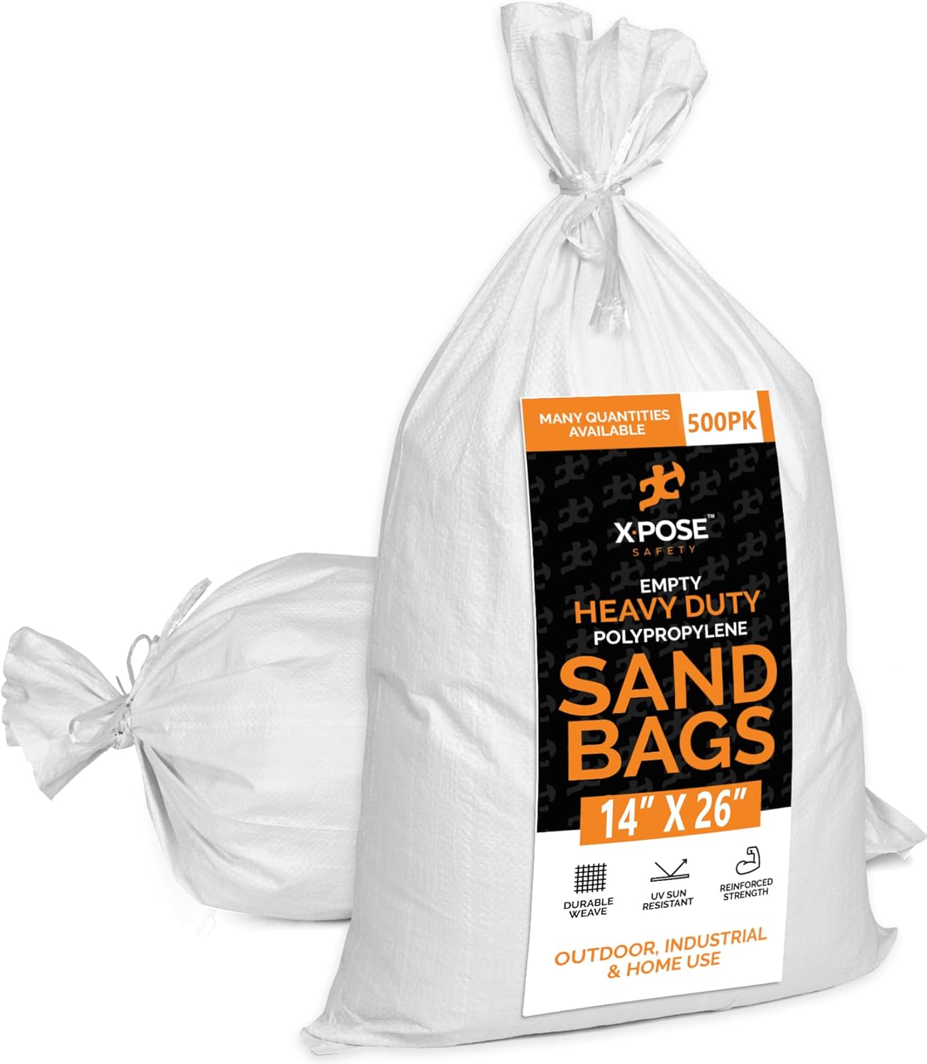 Woven Polypropylene Sand Bags for Flooding, Gravel 14" x