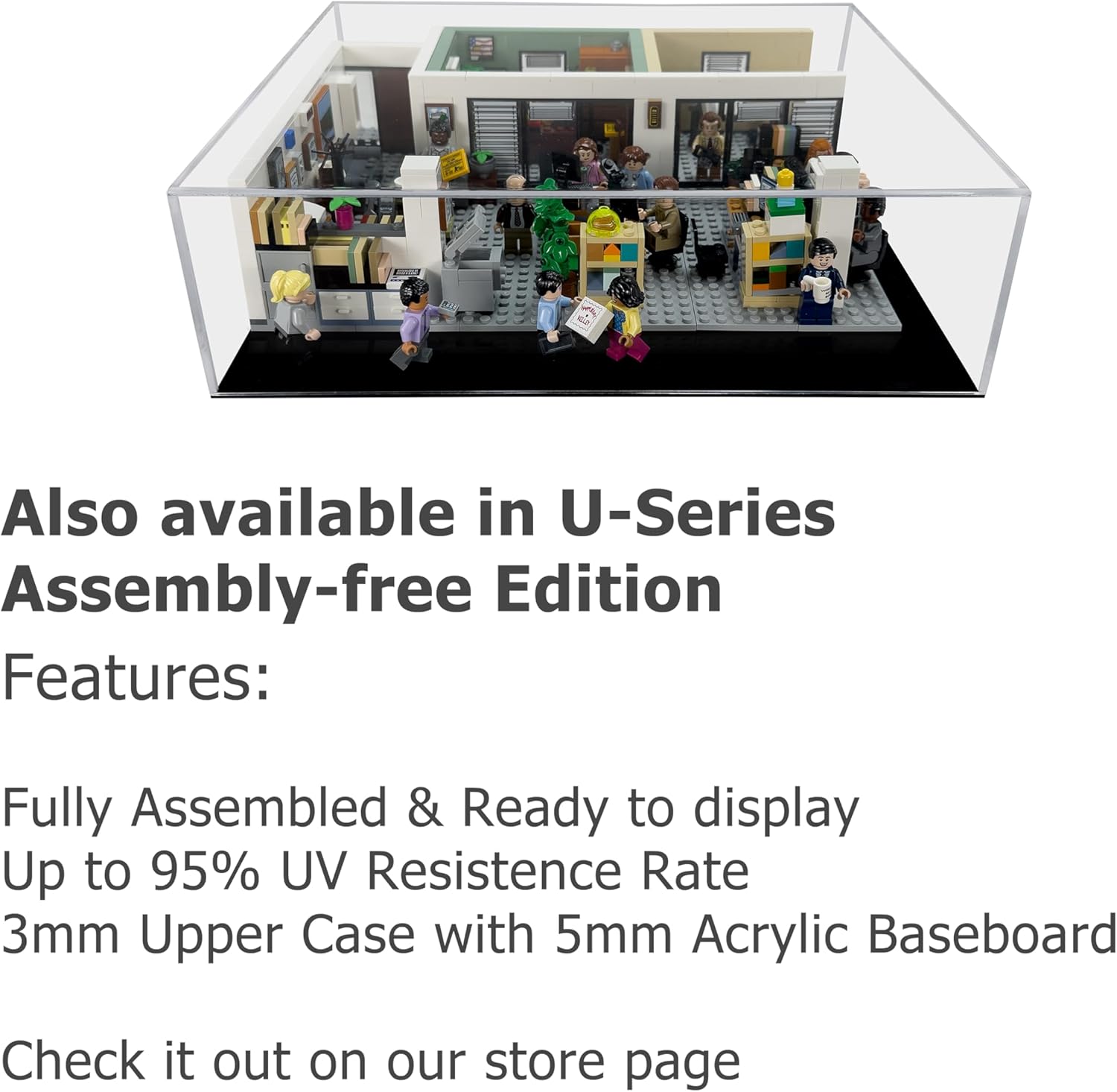 Acrylic Display Case Compatible for LEGO The Office #21336, Dustproof Display Case (Case Only) (Lego Sets are NOT Included)