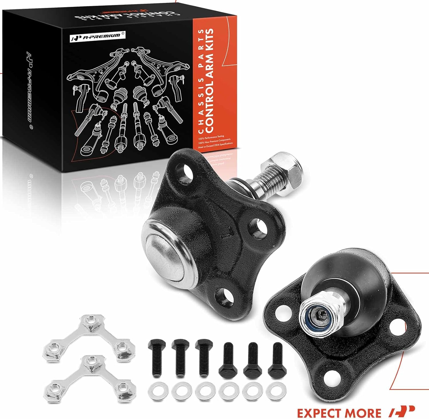 A-Premium 2 x Front Lower Ball Joint, Compatible with Volkswagen Jetta 1999-2006, Golf 1999-2006, Beetle 1998-2007