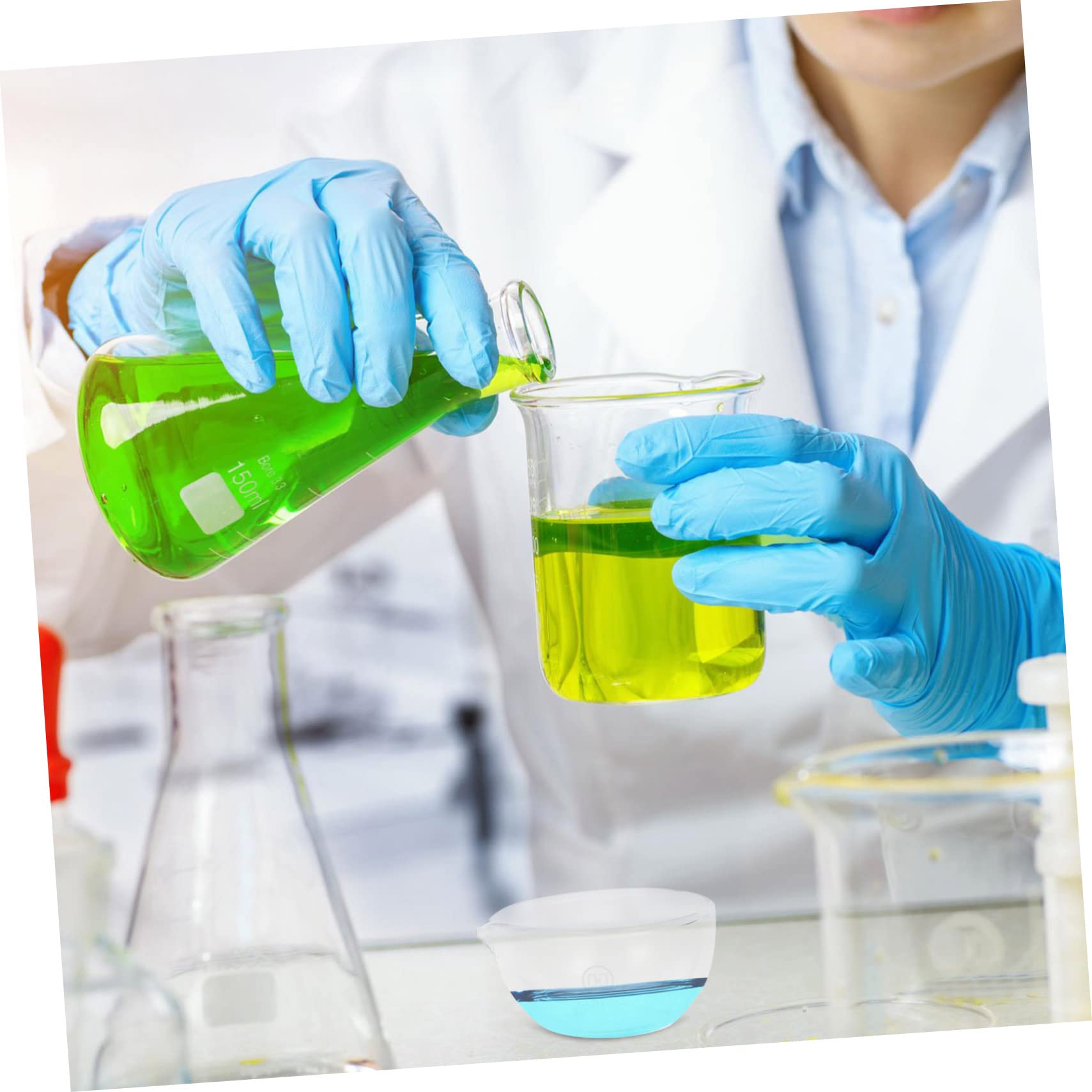 3stücke Runde Glas-verdunstungsschale Mit Ausgießer Flachem Boden Für Labor Und Küche Multifunktional Flüssigkeiten Lösungen