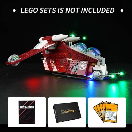 Miniatura 2 de Kit de luz LED para Lego Star Wars Coruscant Guard Gunship 75354, kit de iluminación creativa compatible con Lego 75354 versión de control remoto