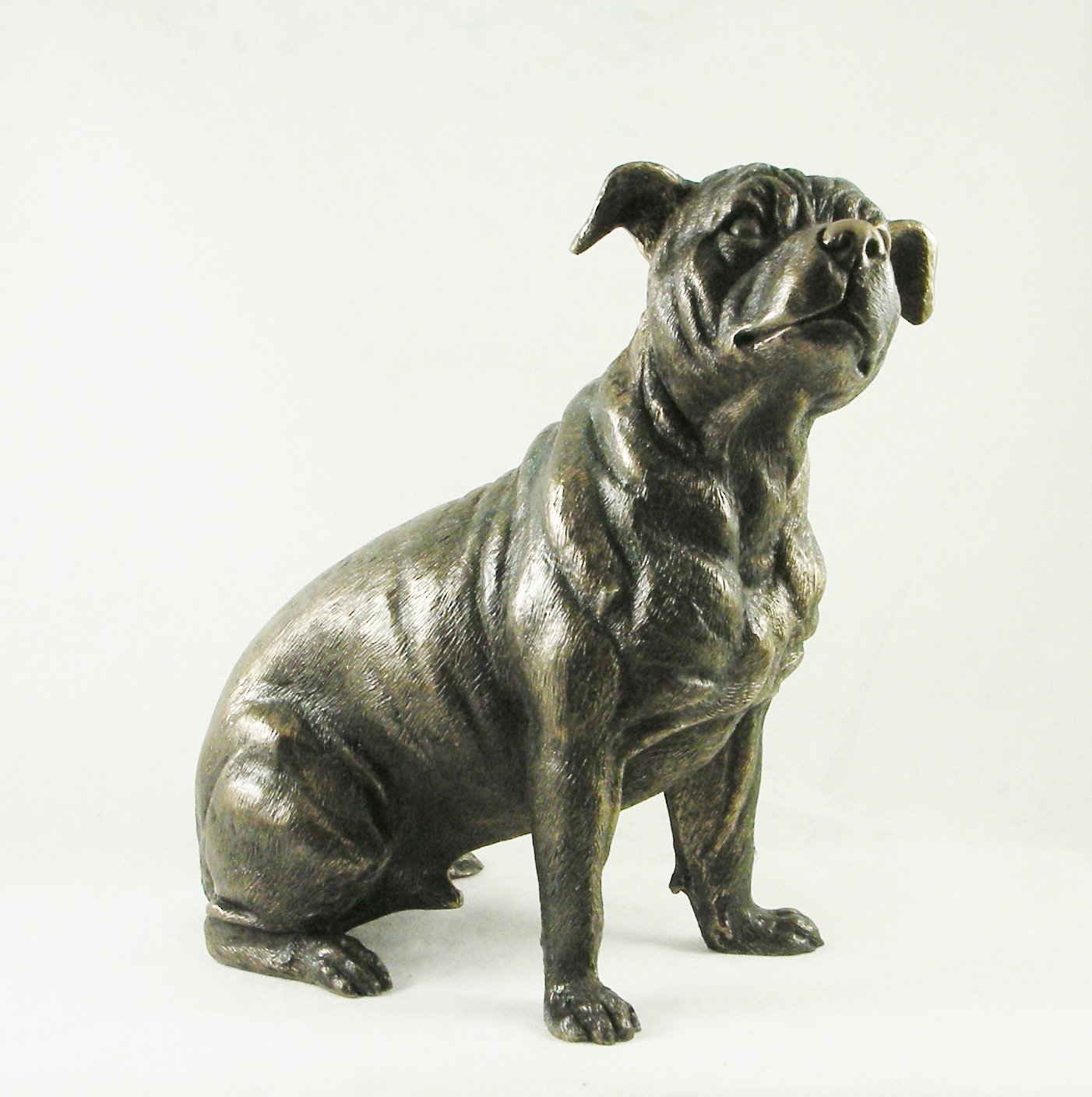 Bronze Staffie Statue Staffordshire Bull Terrier Figurine D Pitbull Ornament | 31041