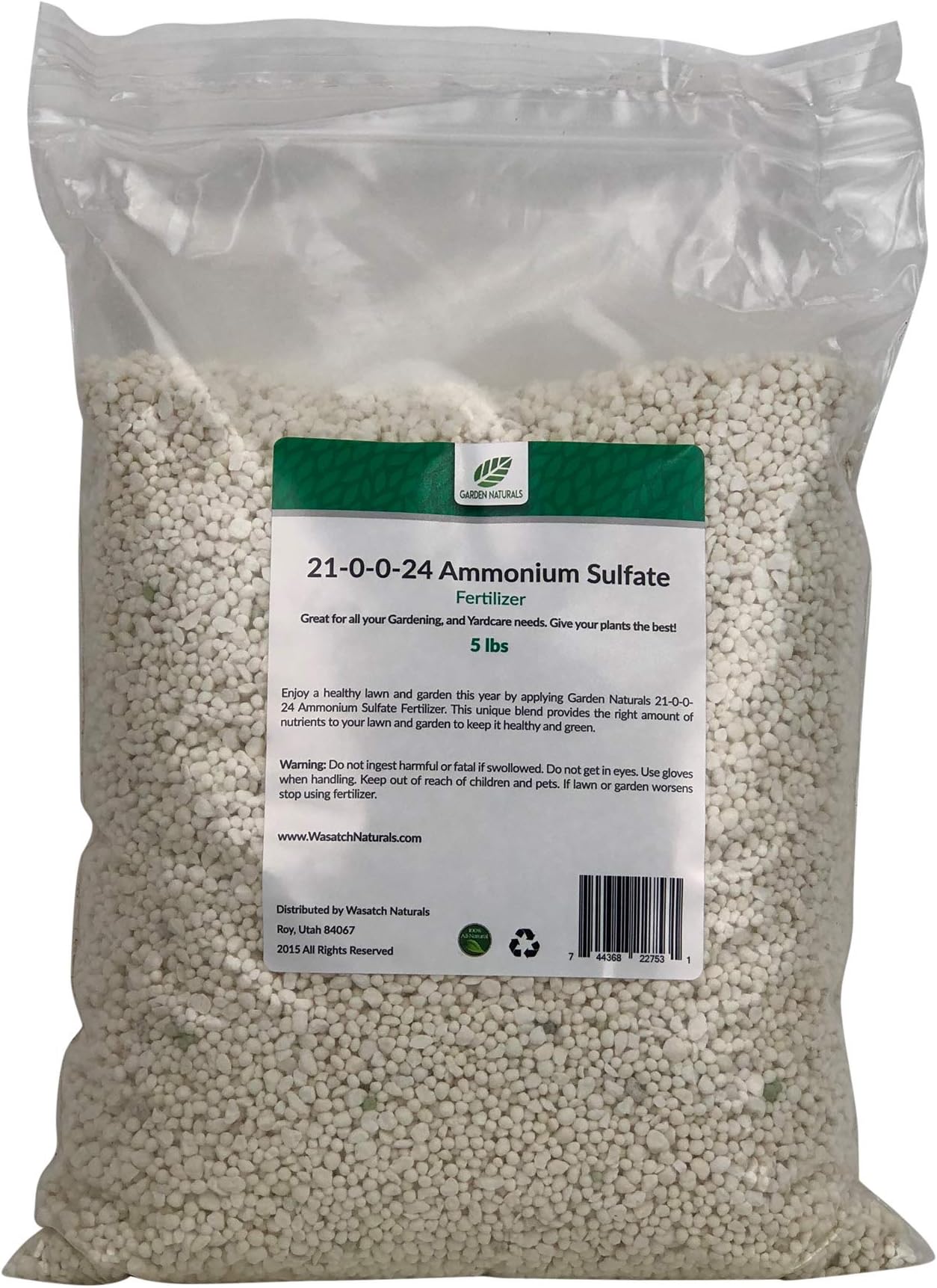 21-0-0-24 Ammonium Sulfate Fertilizer 15 Pounds by Garden Naturals