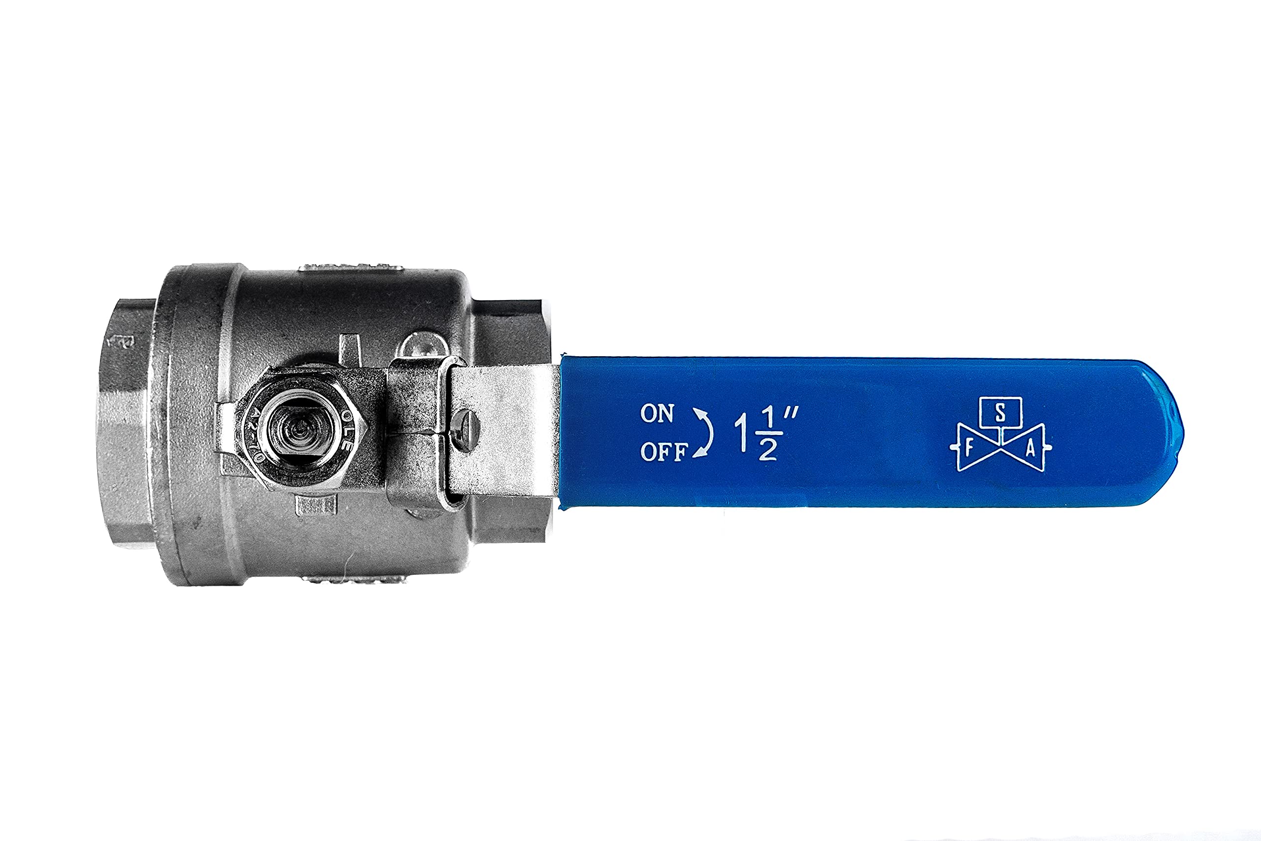 FSA Valvola a sfera in acciaio inox 316 da 1 1/2" a 2 pezzi 2-vie