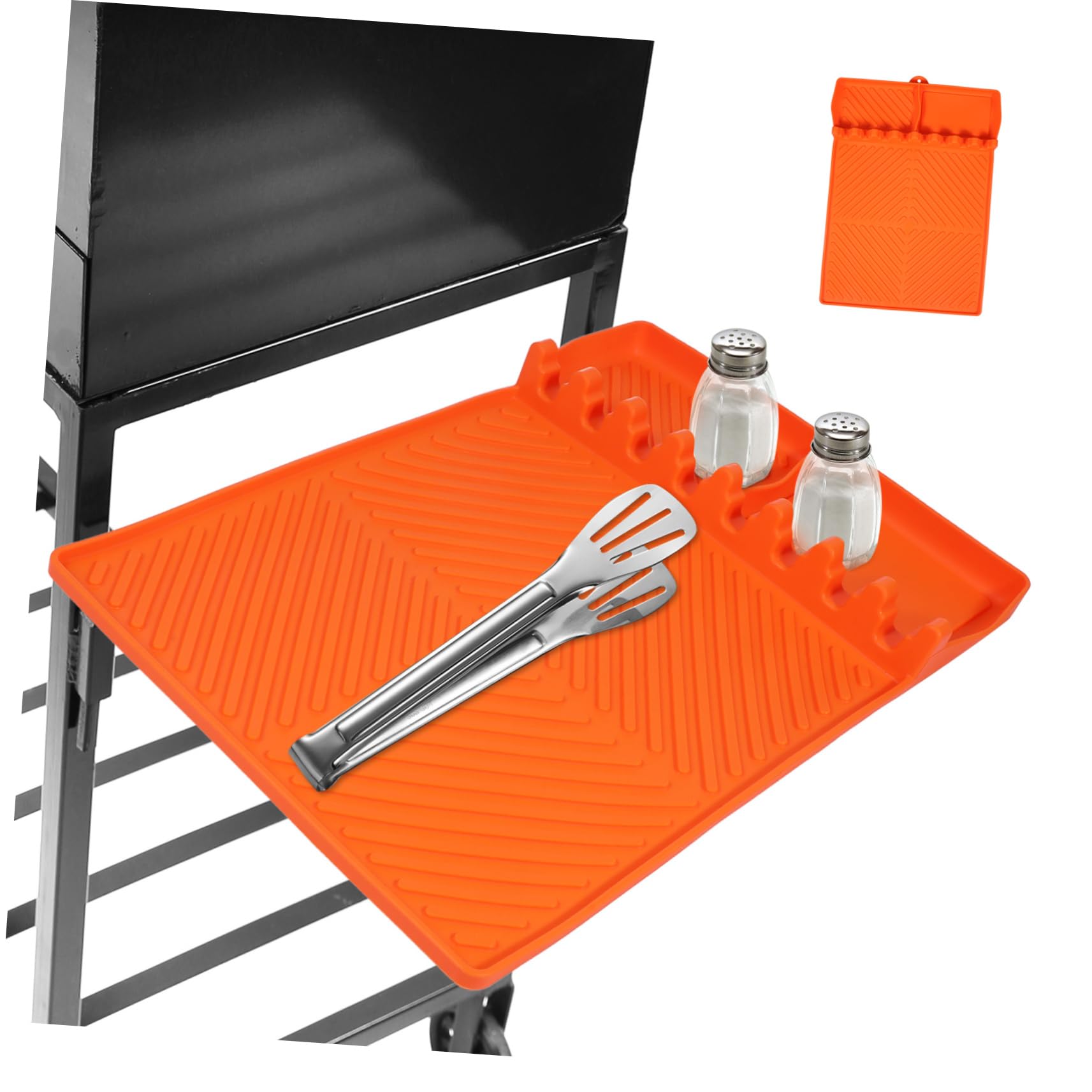MERRYHAPY Silicone Grill Side Tray Mat Non Slip Griddle Cover for Tools Storage Lightweight Easy to Clean Griddle Accessories