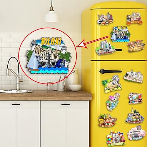 Miniatura 4 de Biloxi Mississippi USA - Imán de madera para nevera, 3D, monumentos de viaje, coleccionables, recuerdos, decoración hecha a mano